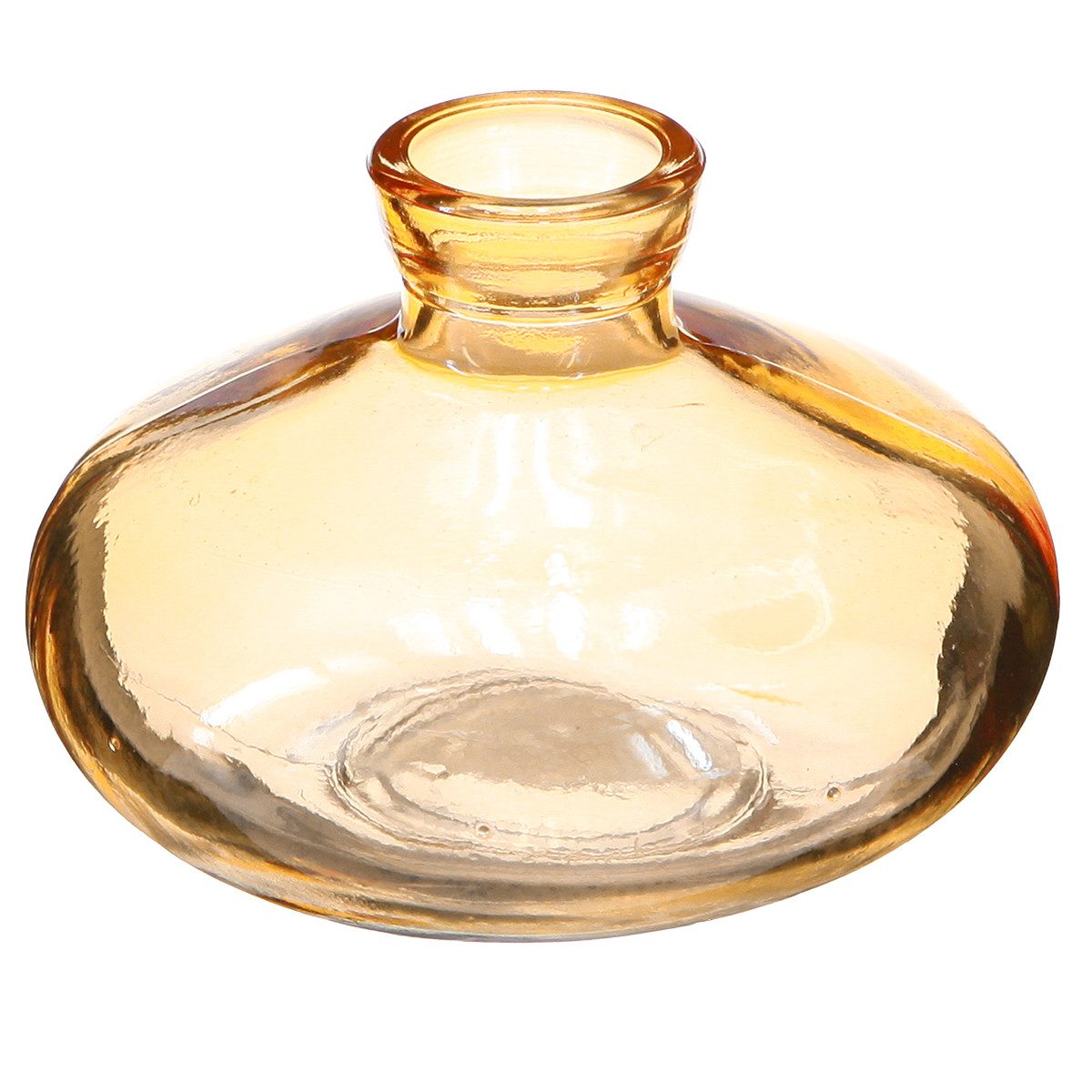 Viana Tischvase Mini Glasvasen Retro Orange Ø9cm 6 St bauchig flach, 6 Stück