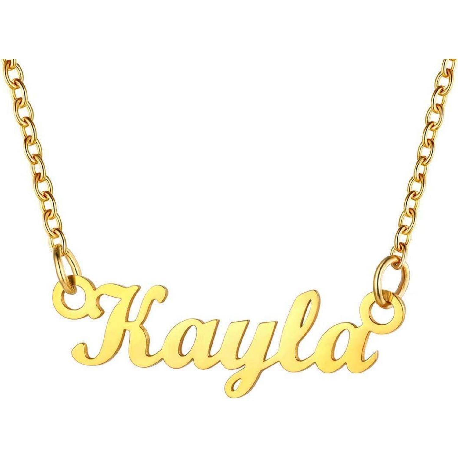 LuxusKollektion Namenskette Namenskette 18k vergoldet Edelstahl 45cm Kayla 18k vergoldet