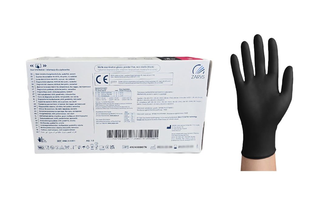 Lauroo Arbeitshandschuhe easyCare Nitrile Black Nitrilhandschuhe Einmalhand günstig online kaufen