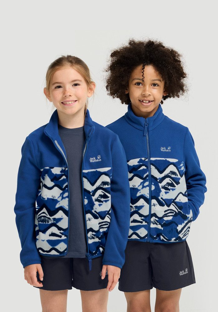 Jack Wolfskin Fleecejacke PAW ERA 100 PRINT FZ K atmungsaktives Material, mit Reißverschluss, leichte Qualität