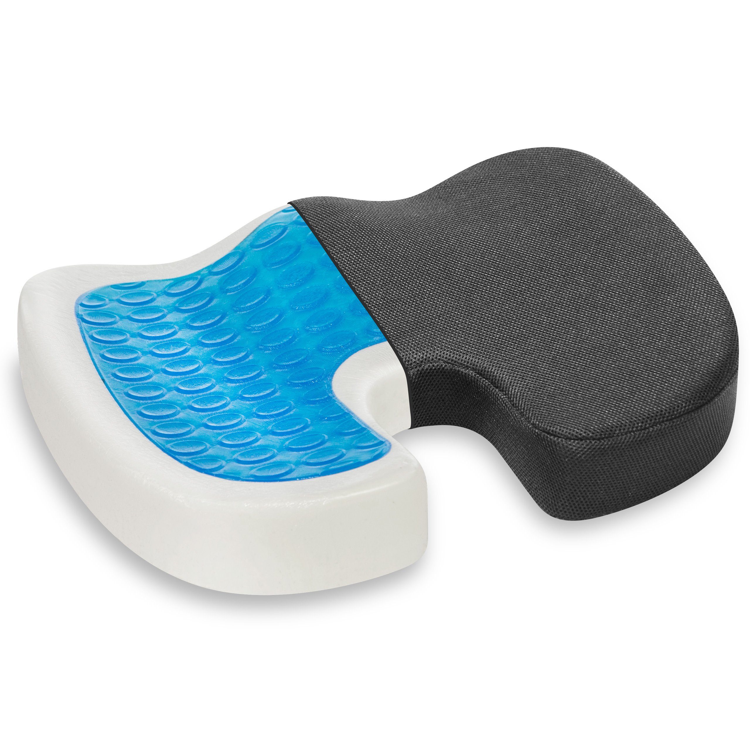 Vitabo Steißbeinkissen Ergonomisches Sitzkissen, Steißbein-Kissen mit Gel-Polster, mit kühlender Gel-Auflage, Anti-Rutsch-Noppen an der Unterseite