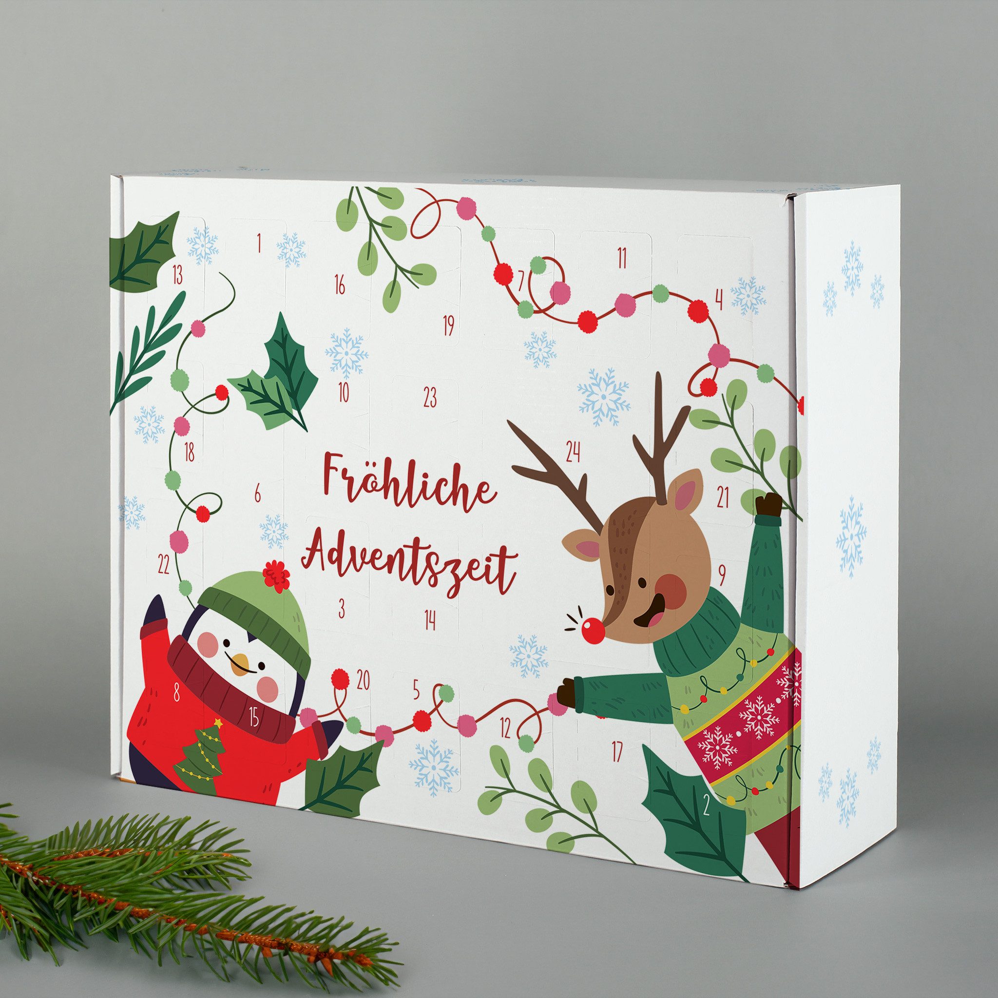Herz & Heim befüllbarer Adventskalender mit festlichen Motiven zu Weihnachten - DIY Adventskalender, zum selbst Befüllen