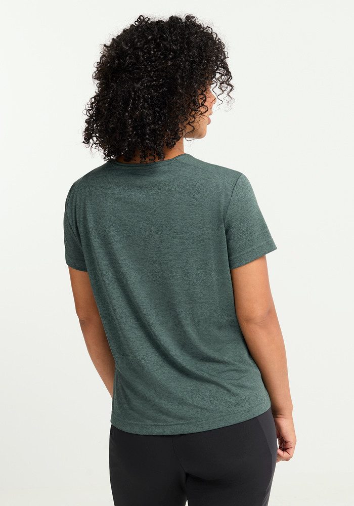 Jack Wolfskin Funktionsshirt WILDTRAIL T W mit V-Ausschnitt, aus Polyester, normale Länge, Kurzarm