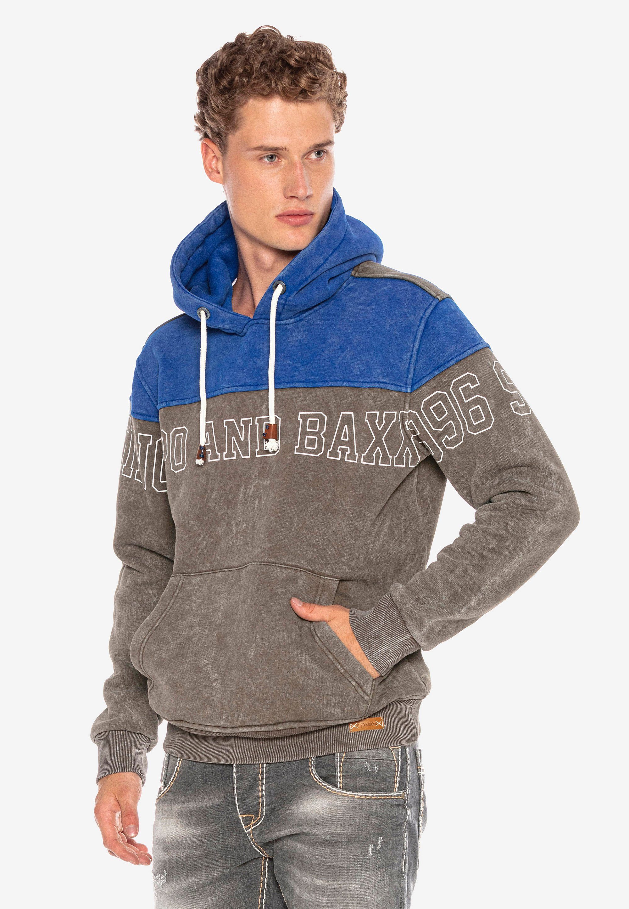 Baxx Cipo blau-braun Kapuzensweatshirt Look & in coolem