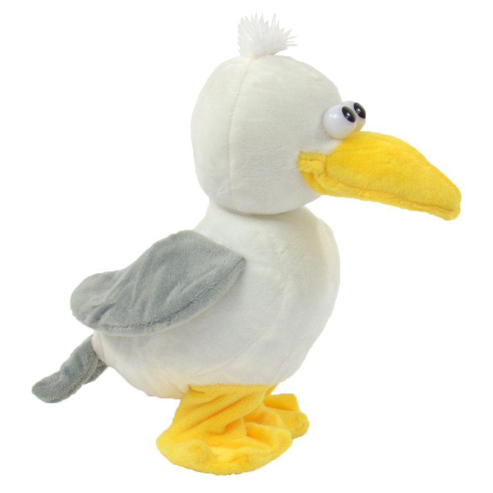 Kögler Kuscheltier Labertier Möwe MALWIN v2 plappert alles nach und bewegt sich, Batterie