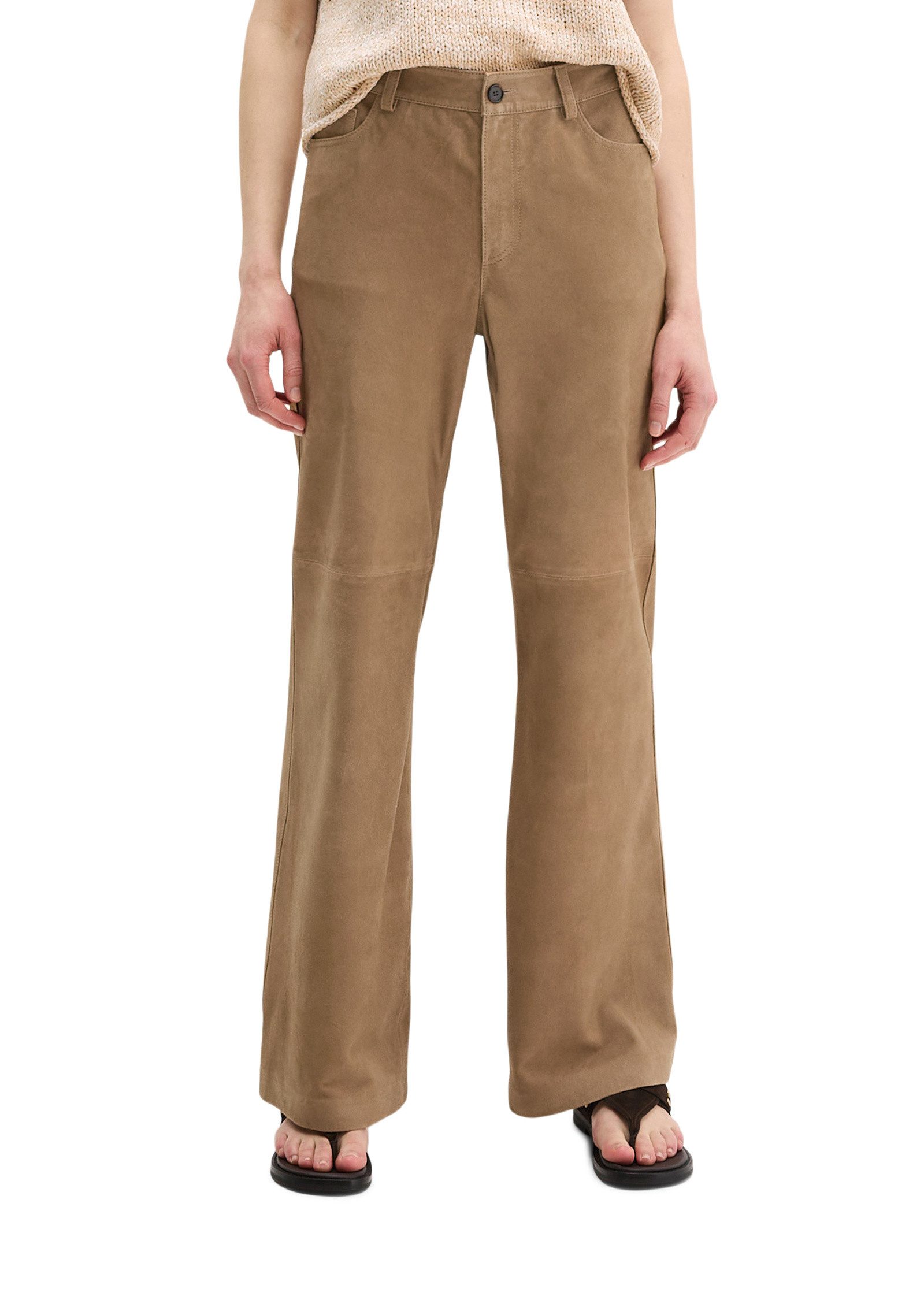 Marc O'Polo Lederhose aus weichem Ziegen-Veloursleder