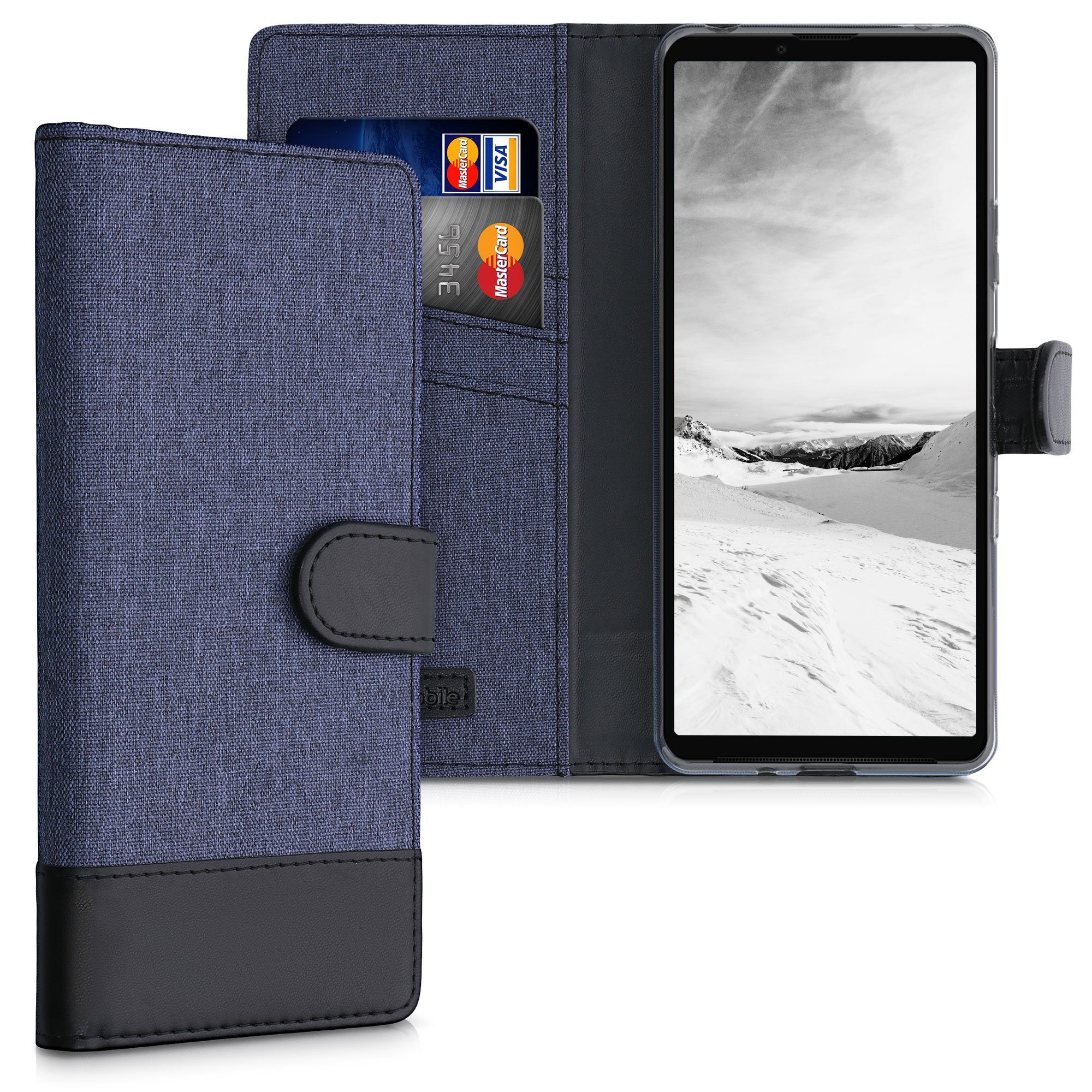 kwmobile Handyhülle Wallet Case für Sony Xperia 10 III, Hülle mit Ständer -  Handyhülle Kartenfächer