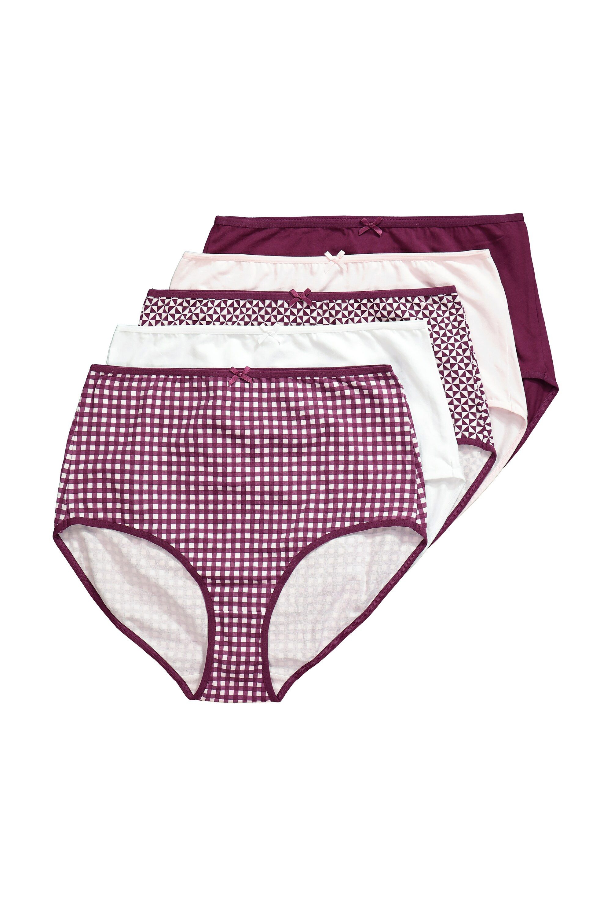 Ulla Popken Maxislip Maxislips 5er-Pack Muster/einfarbig