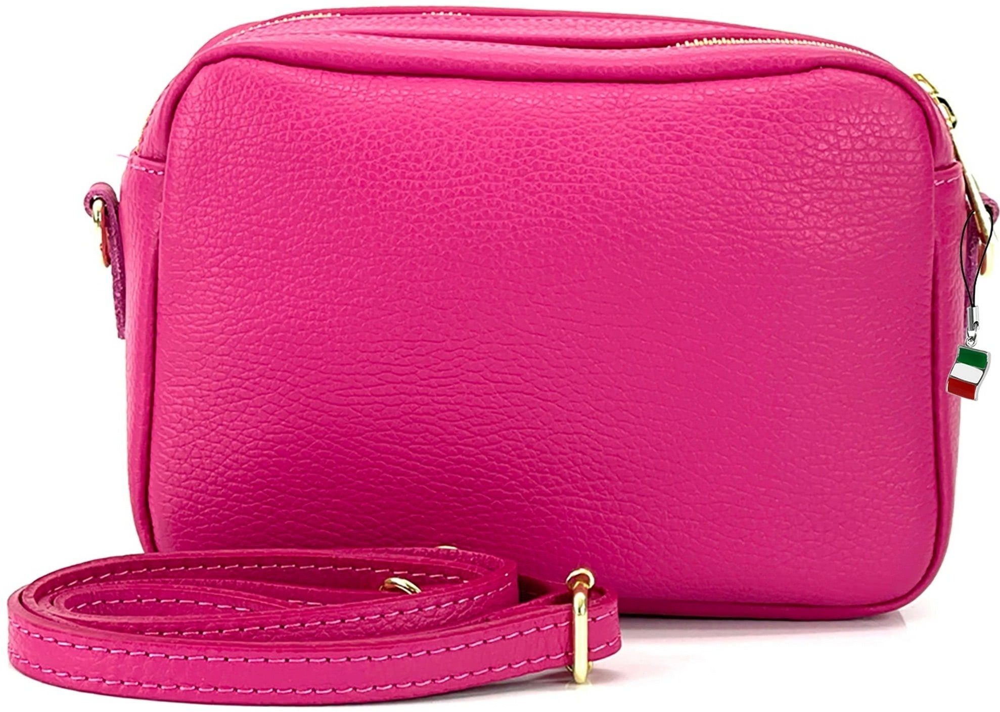 FLORENCE Umhängetasche Florence Umhängetasche Damen Tasche (Umhängetasche, Umhängetasche), Damen Umhängetasche Leder, pink, Größe ca. 22cm