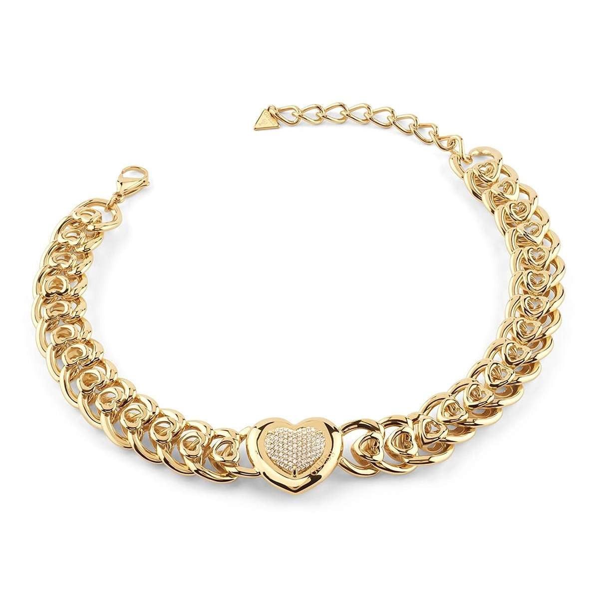 Guess Herzkette JUBN05453JWYGT/U, für Damen-Kette Multi Heart Goldfarben