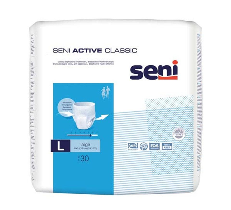 seni Inkontinenz-Pants Seni Active Classic 3x 30 Stück, 5,5 von 7 Tropfen, L Gr., latexfrei, hautfreundlich