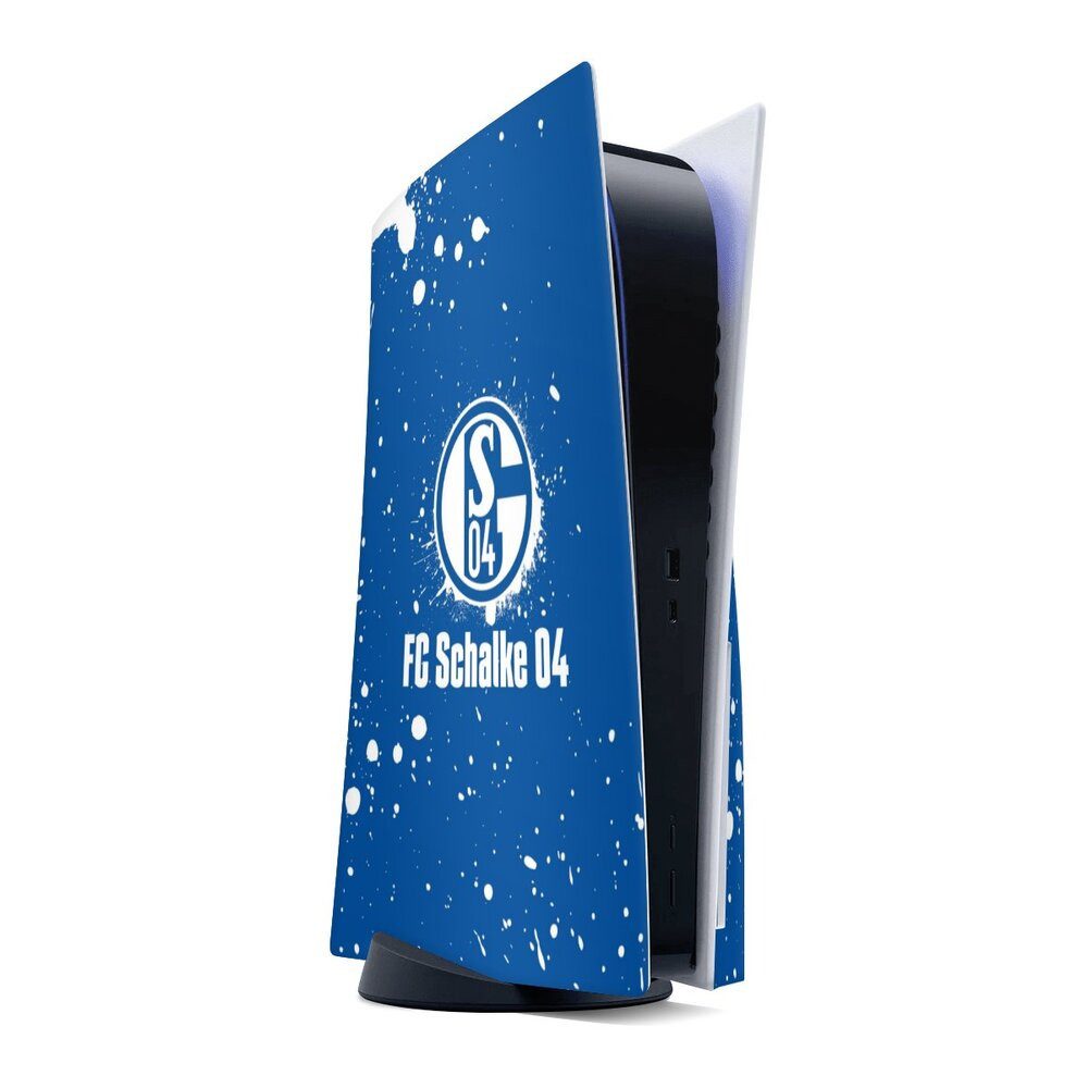 DeinDesign Konsolen-Cover Schalke 04 - Spraylogo, Sony Playstation 5 Disc Edition Skin Aufkleber Sticker Folie