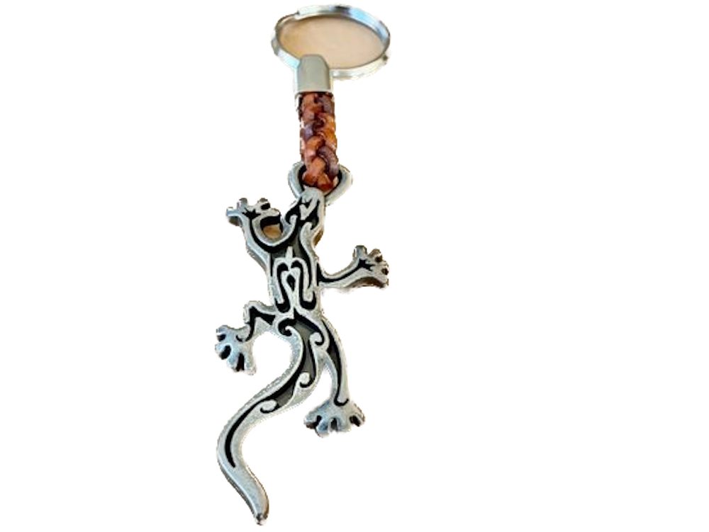 LK Trend & Style Schlüsselanhänger Symbole aus Metal, geflochtenem Leder und Schlüsselring, tierische sowie keltische Kraft Symbole Gecco