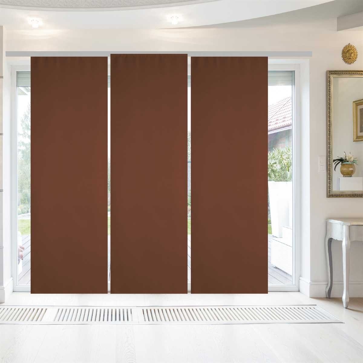 Arsvita Vorhang (3 St), Paneelwagen, blickdicht, Microfaser, Blickdichter Flächenvorhang / Schiebevorhang mit Technik - 60x245cm