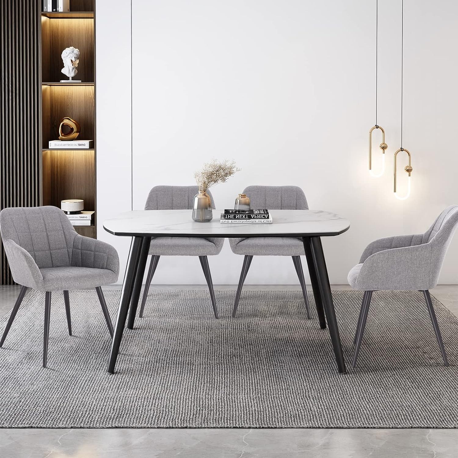 Woltu Esszimmerstuhl (1 St), Polsterstuhl mit Armlehne, Metallbeine günstig online kaufen