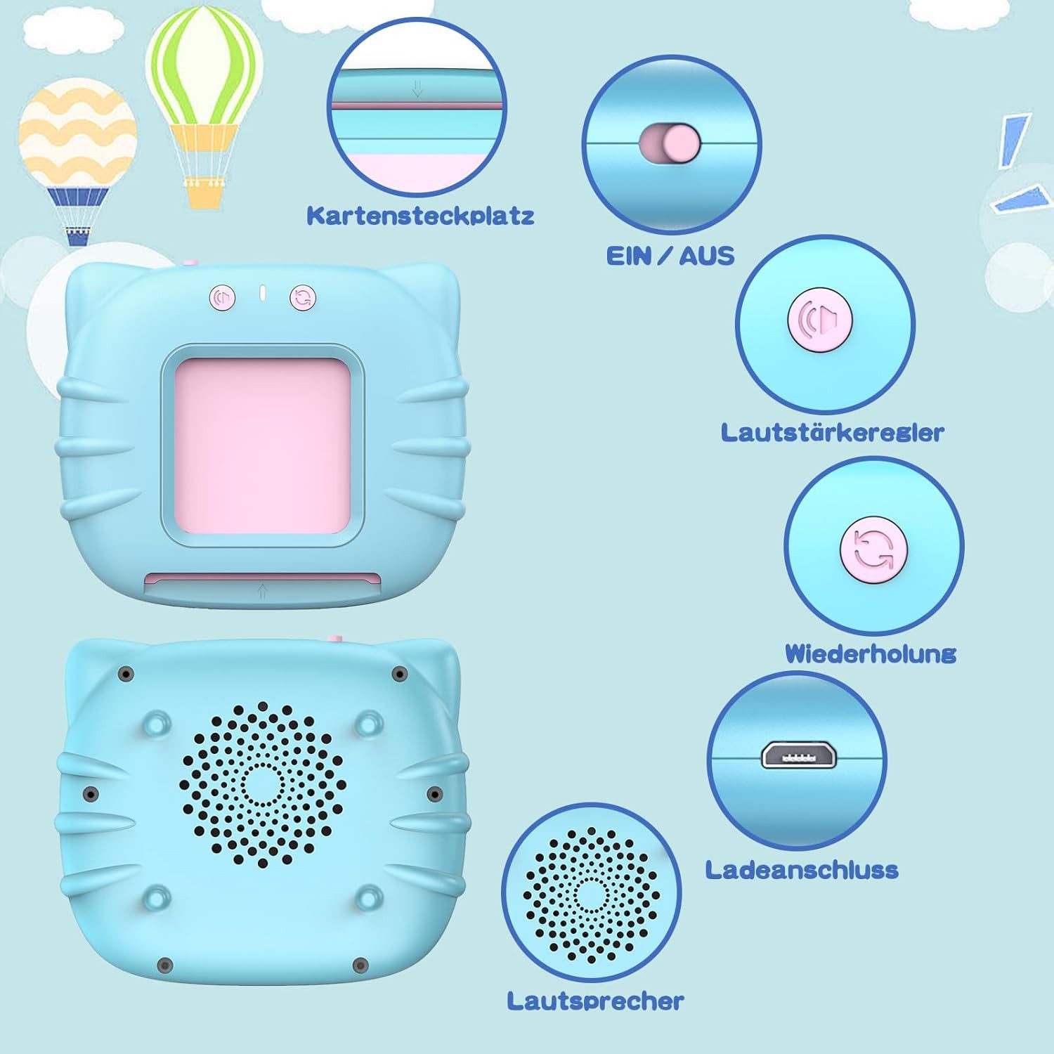 ibettertec Lernspielzeug Lernkarten Deutsch Englisch,224 Wörter,Sprechende Flash-Karten (Geschenke für Kinder, akustisches Lernspielzeug,Kinder Geburtstagsgeschenk,Blau), 112 Blätter,interaktives Spielzeug für Jungen und Mädchen