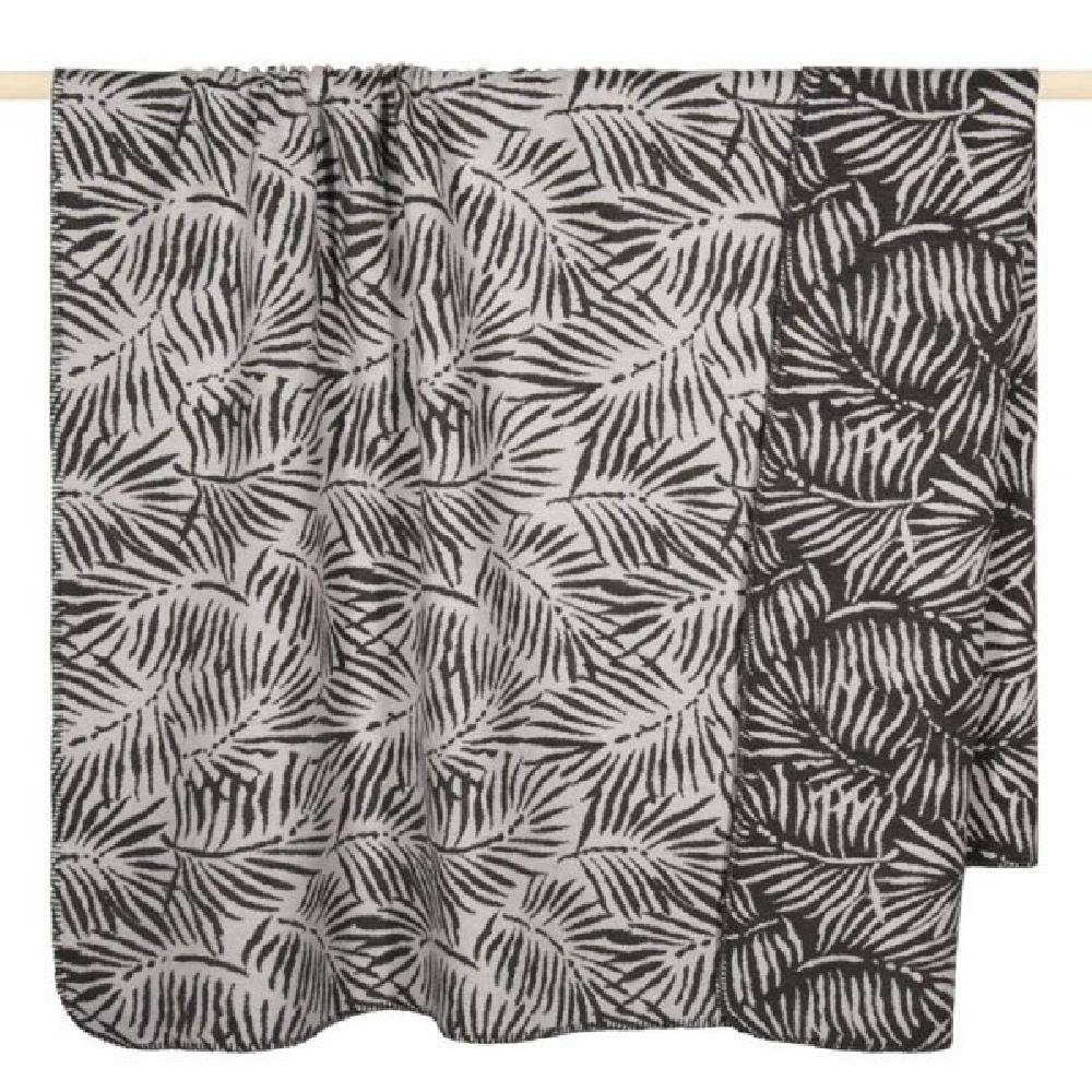 Wohndecke Decke Leaf Grau PAD Anthracite Palmwedel (150x200cm)