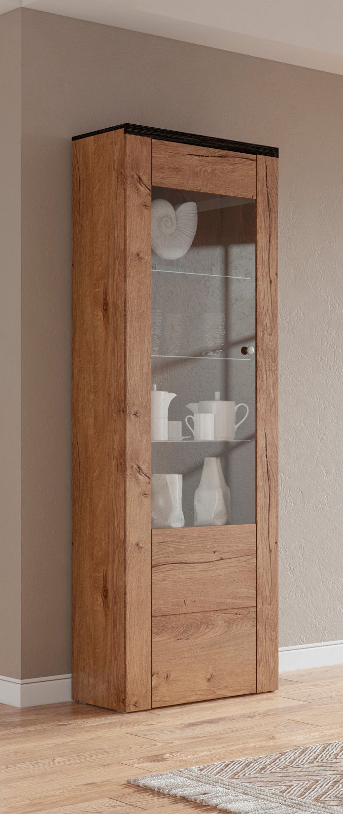 Home affaire Vitrine Larona, zeitlose Glasvitirne, Hochschrank Höhe 205,6 c günstig online kaufen