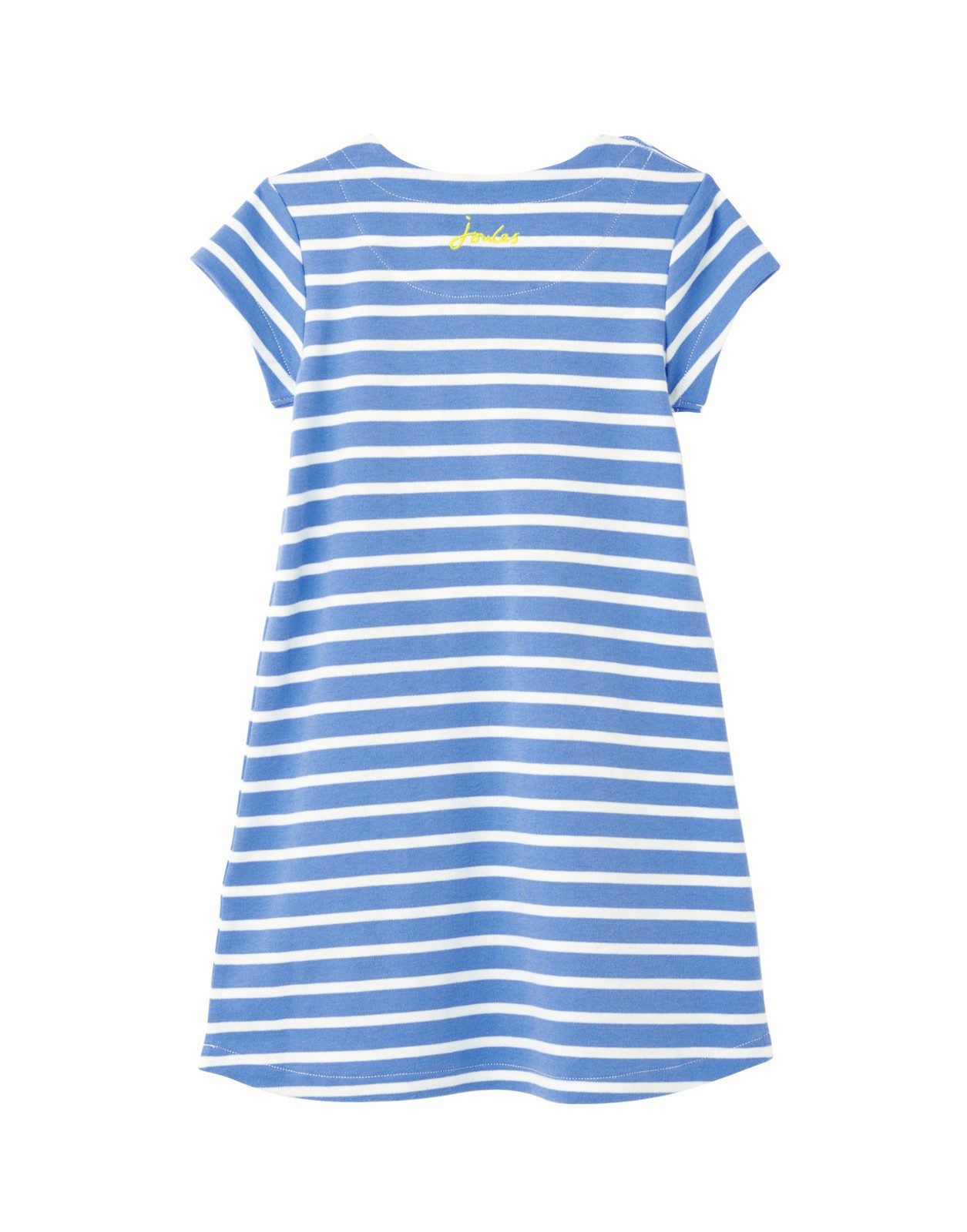 Tom Joule A-Linien-Kleid TOM JOULE Kleid Kaye lustige Blumen- Applikationen hellblau gestreift