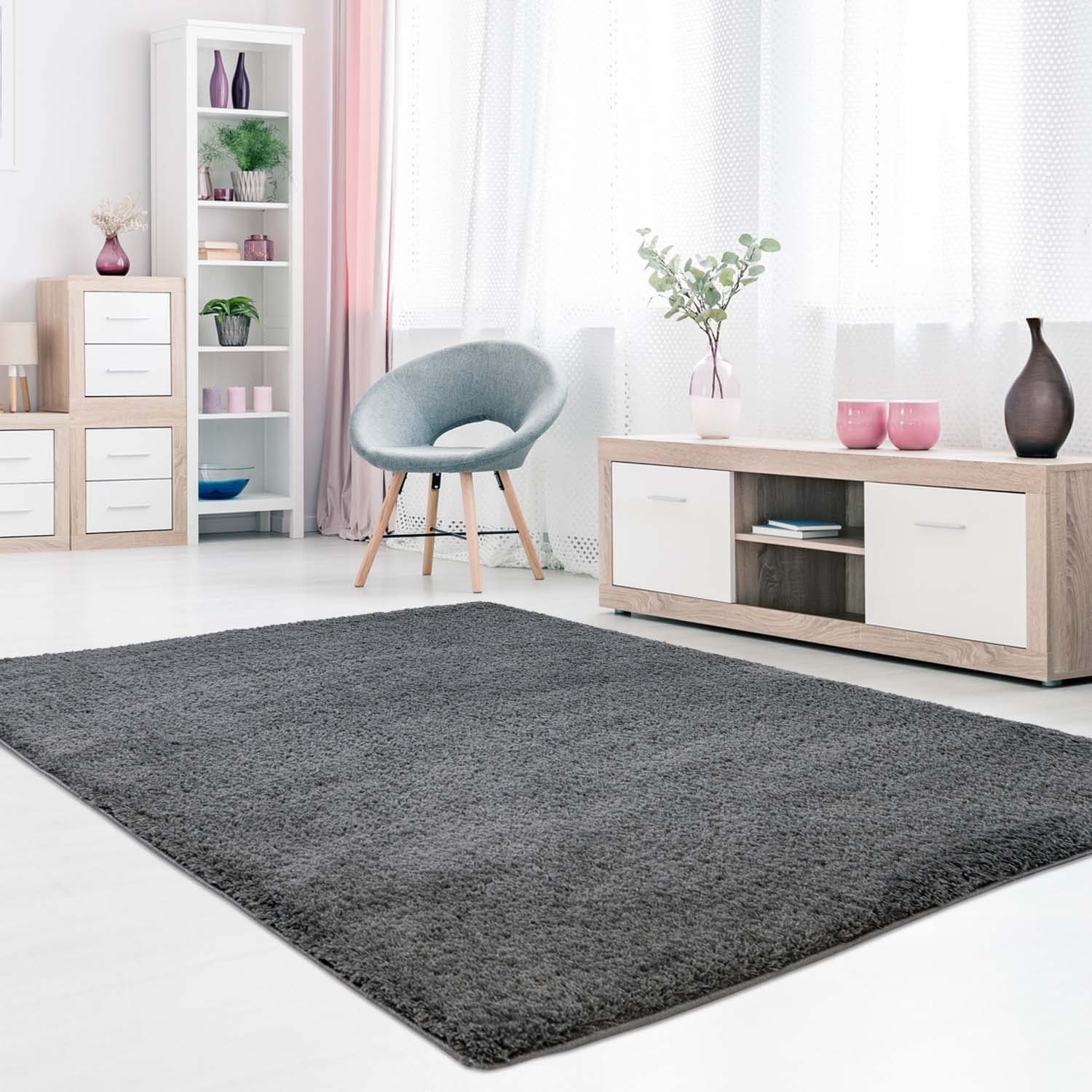 Teppich Softshine 2236, Carpet City, rechteckig, Höhe: 14 mm, Hochflor,  besonders weich, Uni-Farben