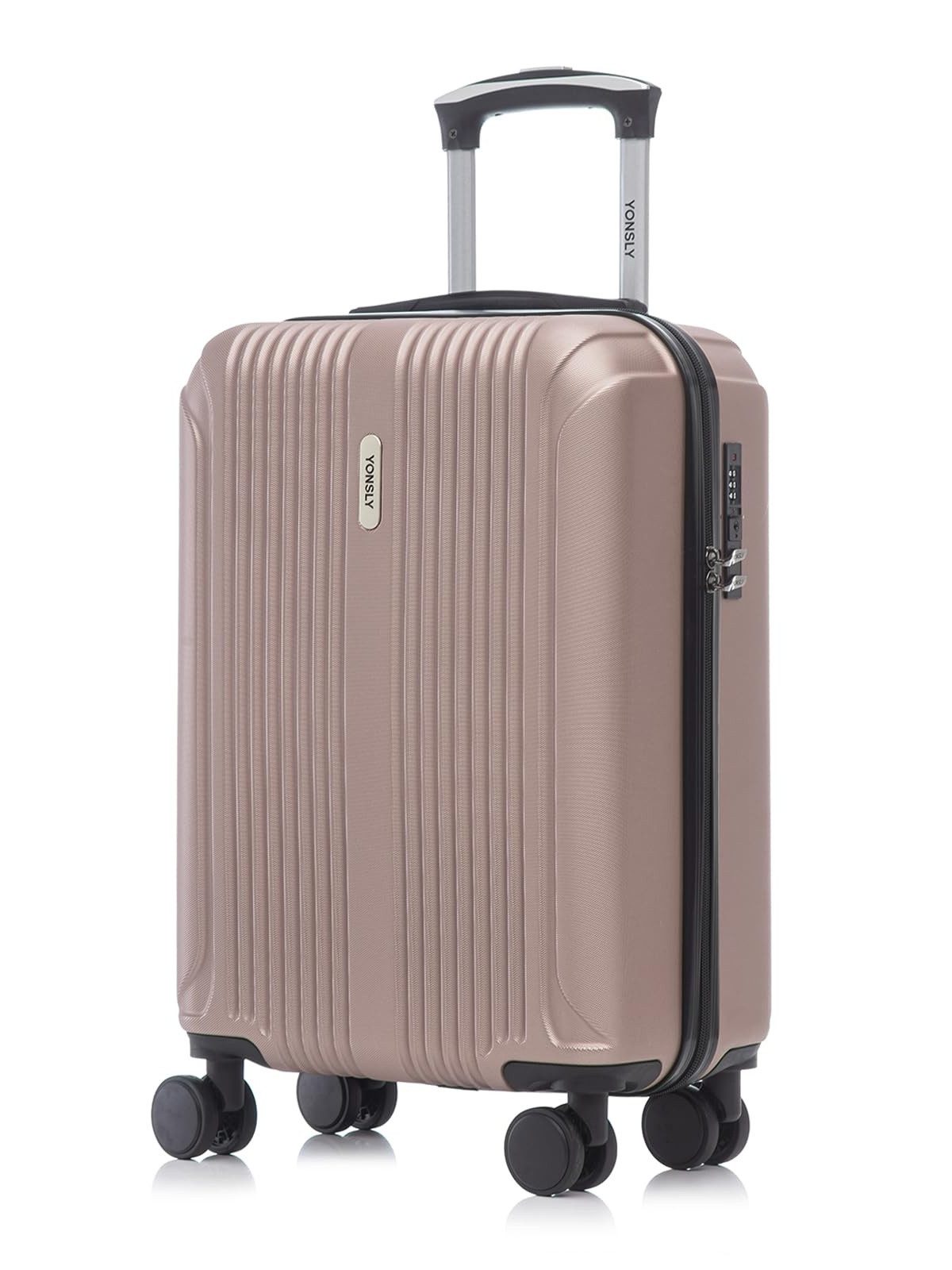 YONSLY Koffer Hartschalenreisekoffer Trolley mit Zahlenschloss, Rollkoffer, 4 Rollen, Wasserabweisend Stoßfest Robust
