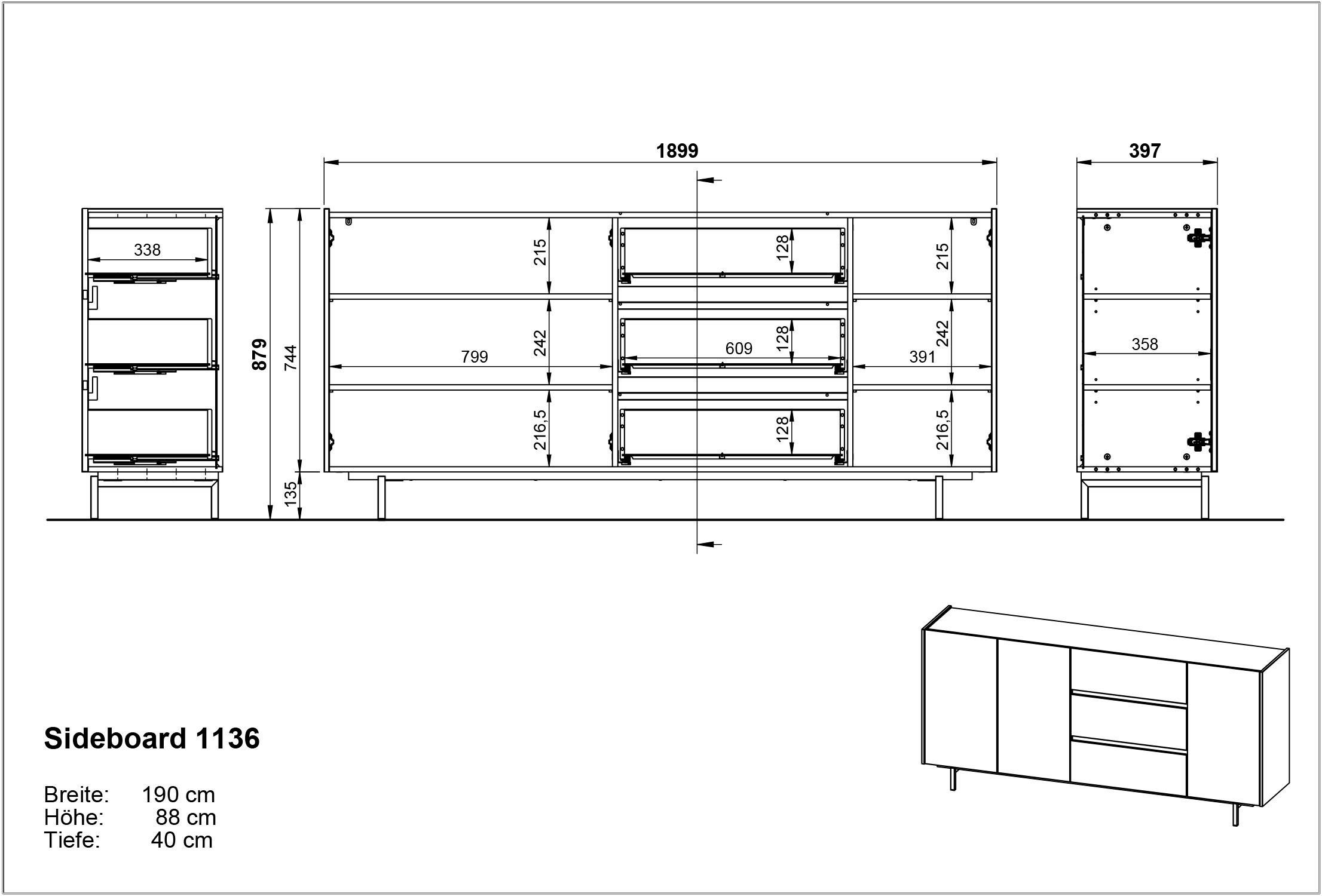 GERMANIA Wohnzimmer-Set Cantoria, (Set, 5-St), mit Highboard, Couchtisch Wandboard, Lowboard, Sideboard