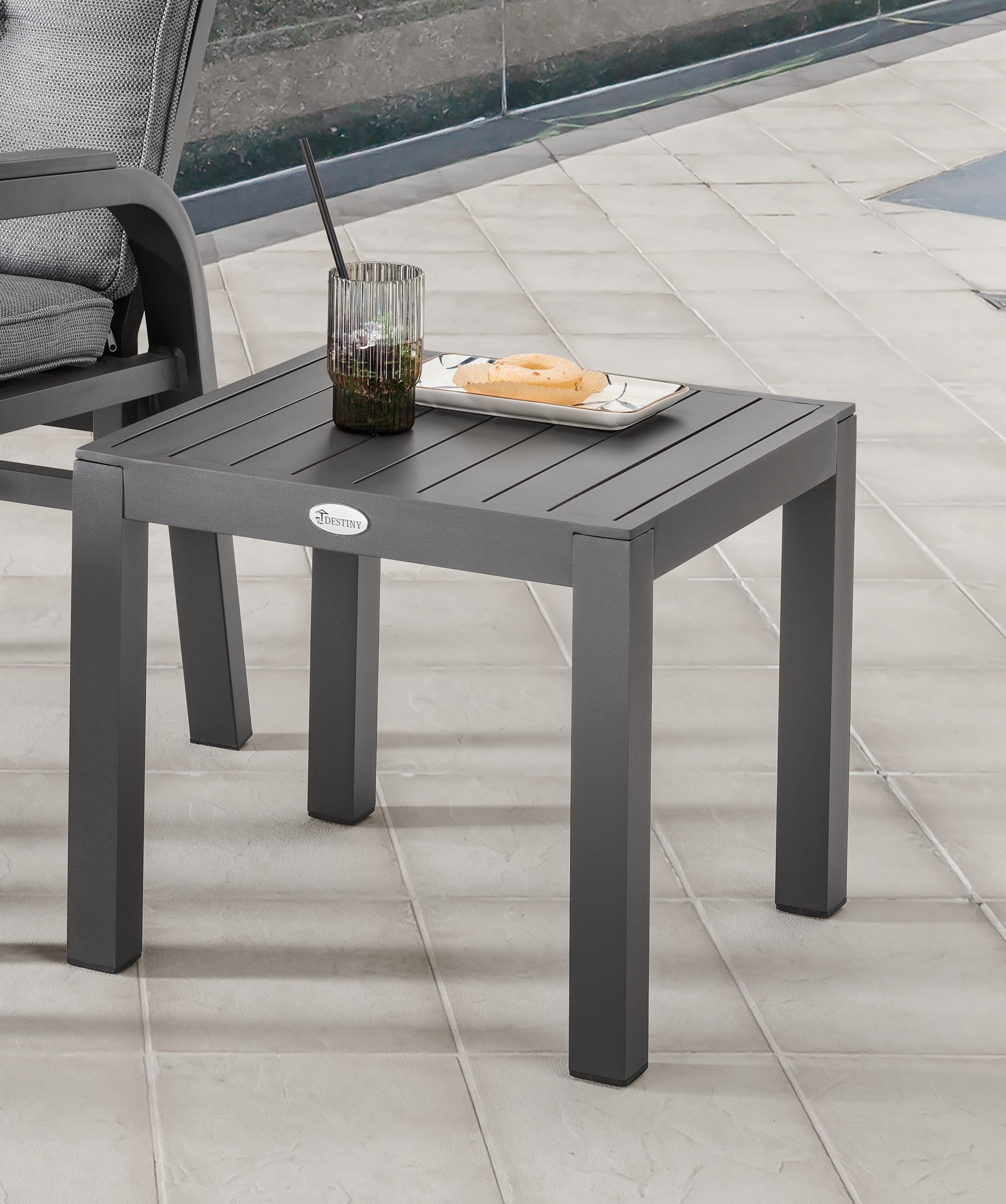 Destiny Beistelltisch CAPRI, Aluminium, 47x47x43 cm, günstig online kaufen