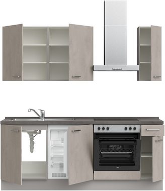nobilia® Küchenzeile "Riva basic", vormontiert, Ausrichtung wählbar, Breite 210 cm, mit E-Geräten