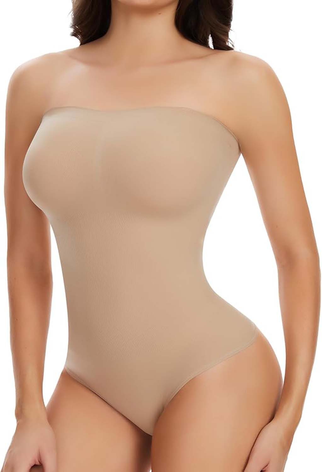 Shaping-Body Damen Trägerloser Body Shapewear Bodysuit mit Abnehmbarer