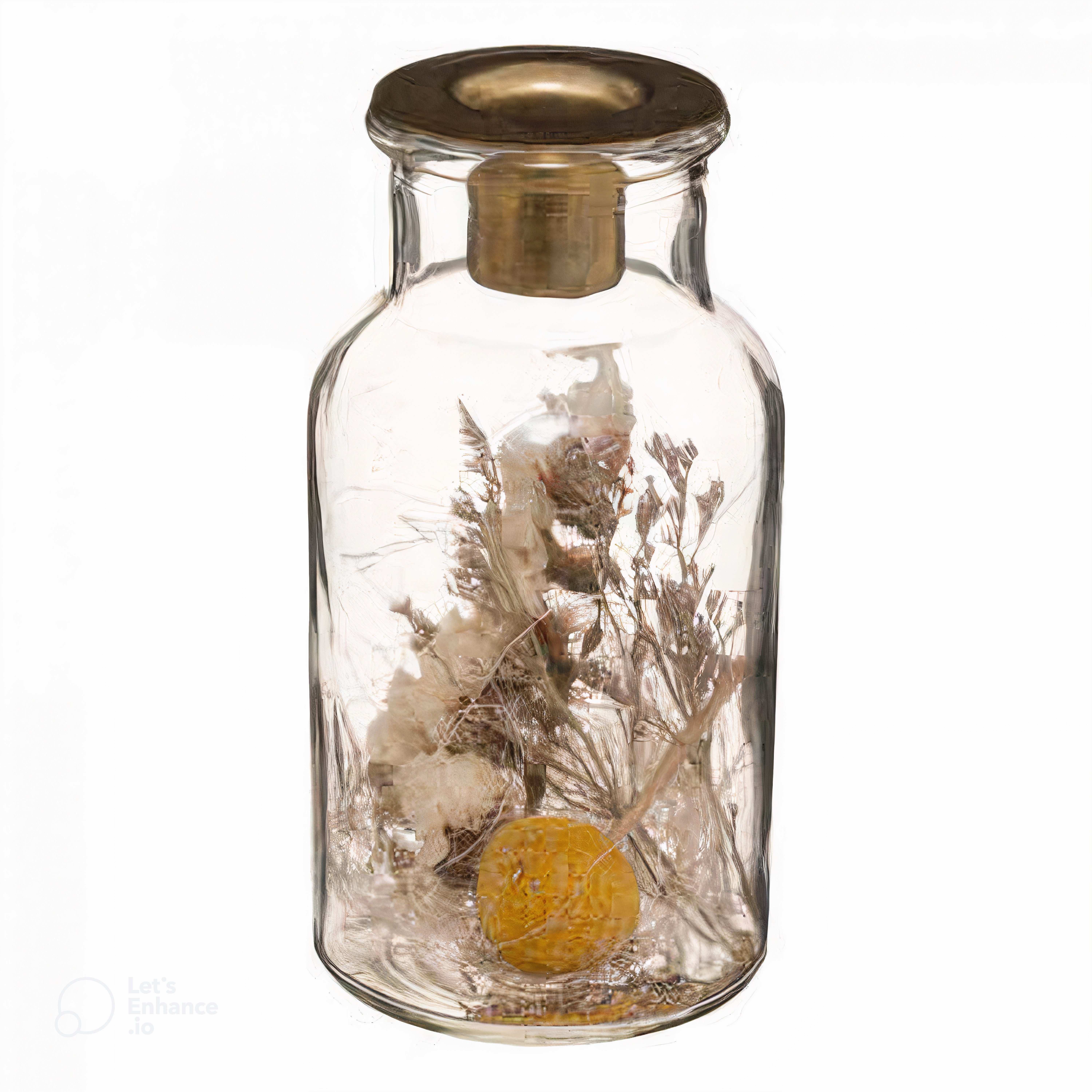 H-basics Kerzenhalter Trockenblumen Glaskerzenhalter - Kerzenhalter, Spitzkerzen Glas, Windlicht, Teelicht, Leuchter, Dekoration, Wohnzimmer, Schlafzimmer