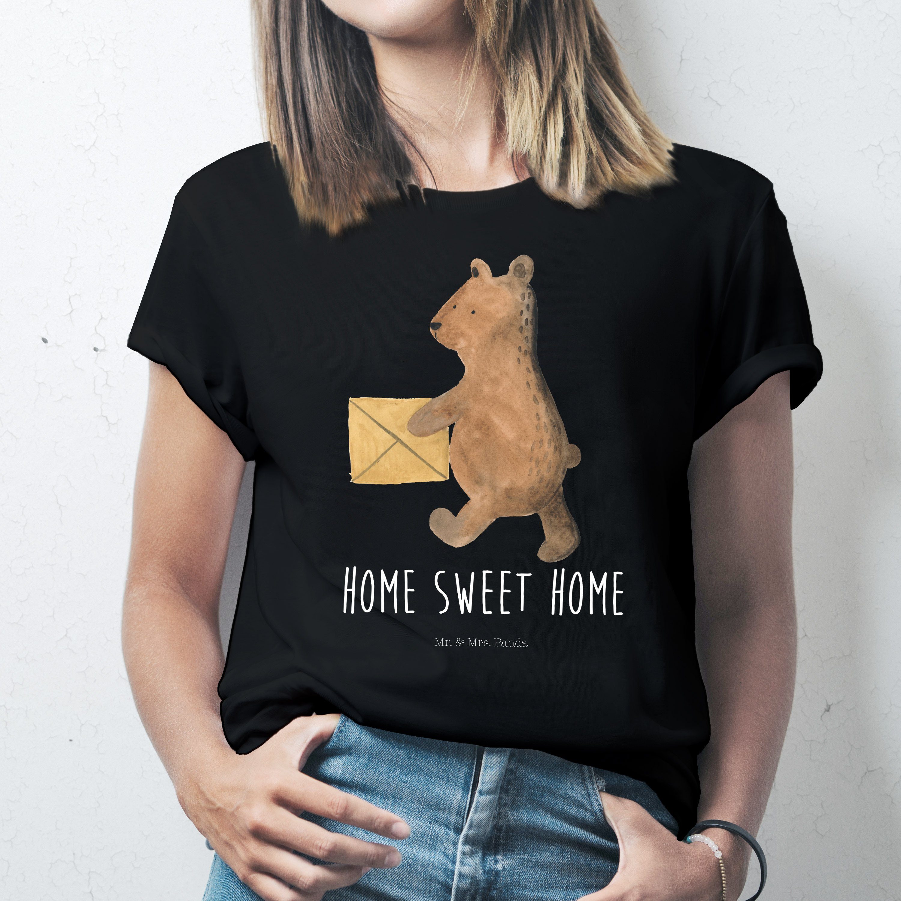 T-Shirt Bär Zuhause - Schwarz - Shirt, T-Shirt (1-tlg) günstig online kaufen