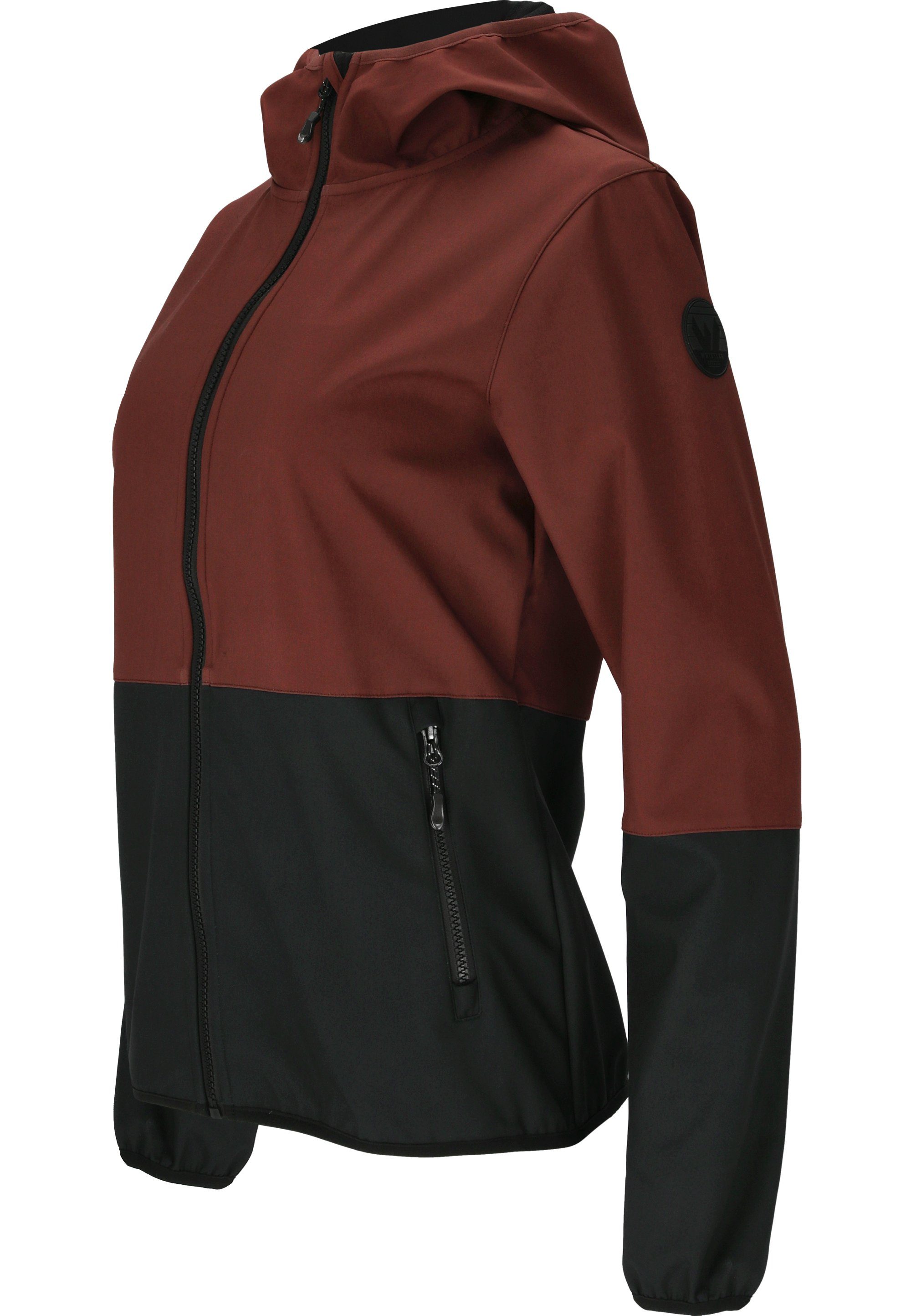 Wassersäule mm 8.000 Palmer Softshelljacke mit WHISTLER weinrot-blau