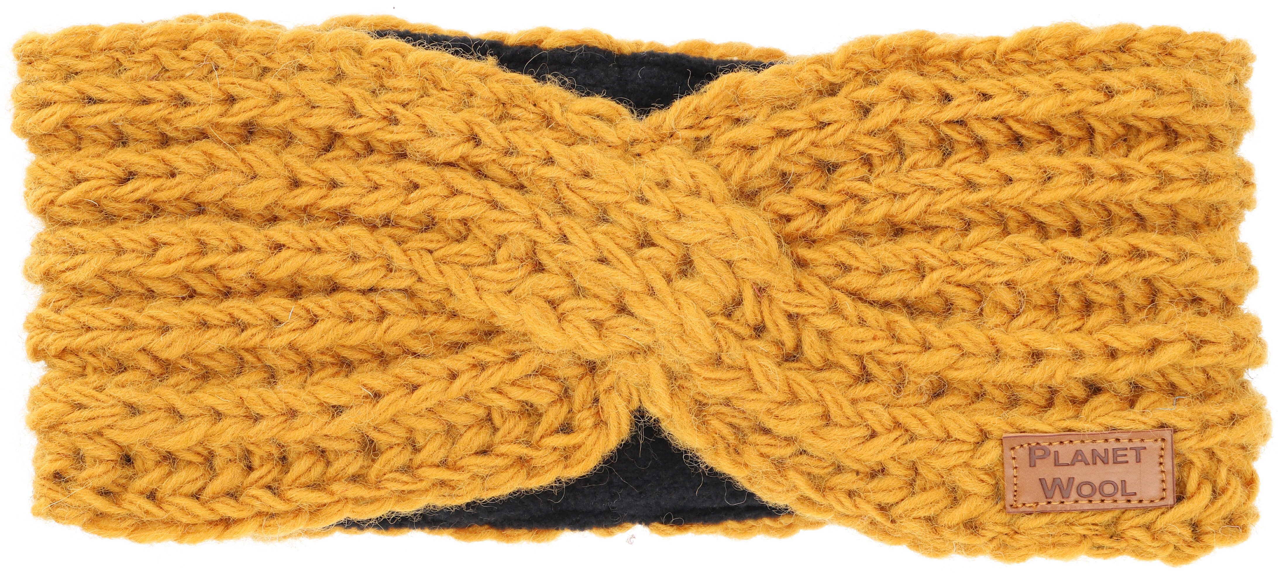 Guru-Shop Stirnband Woll-Strick-Stirnband, gestrickter Ohrenwärmer..