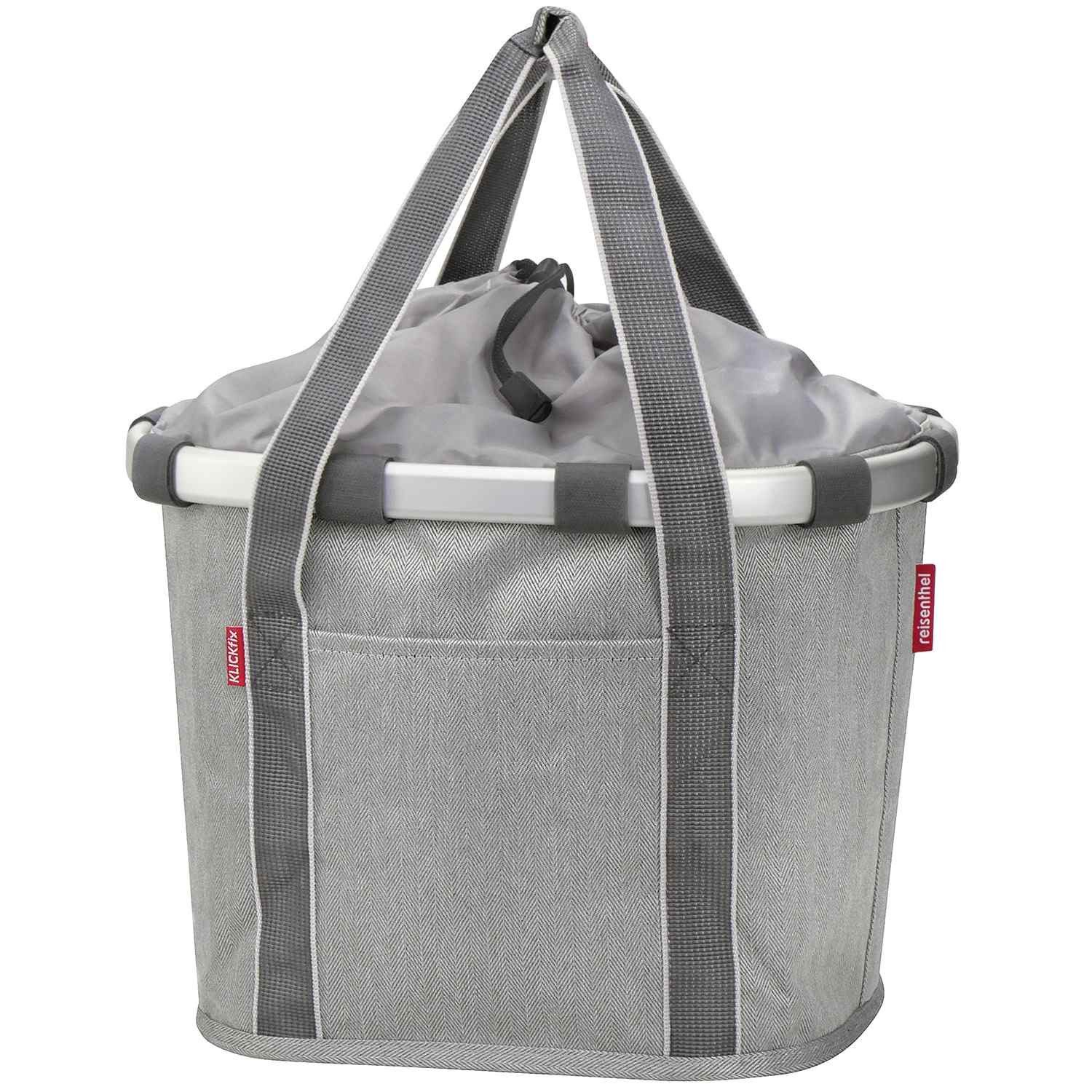 KlickFix Fahrradkorb KLICKfix Fahrradkorb BIKEBASKET HERINGBONE GREY