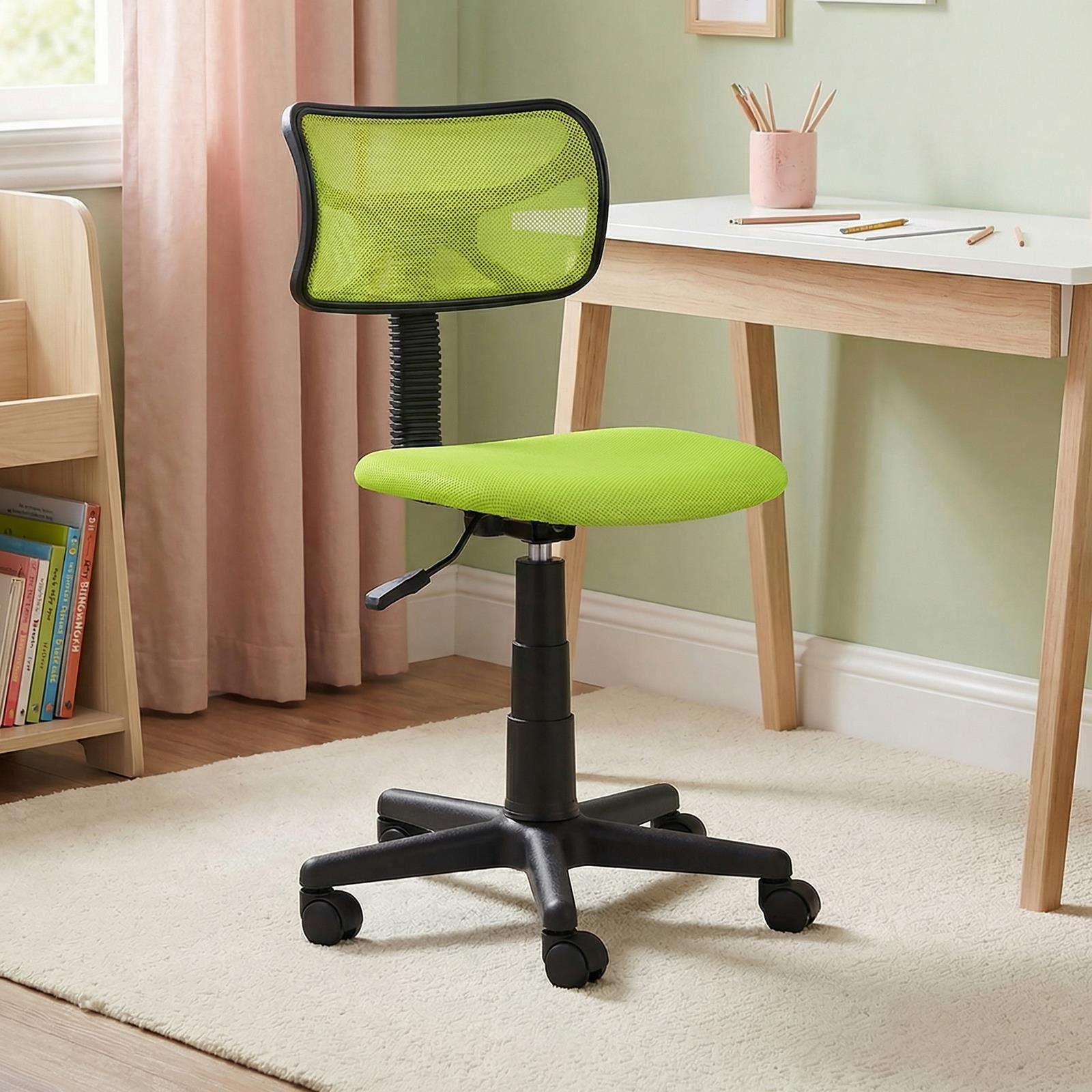 IDIMEX Schreibtischstuhl MILAN, Kinderzimmer Drehstuhl mit ergonomischer Rückenlehne atmungsaktiv Grün