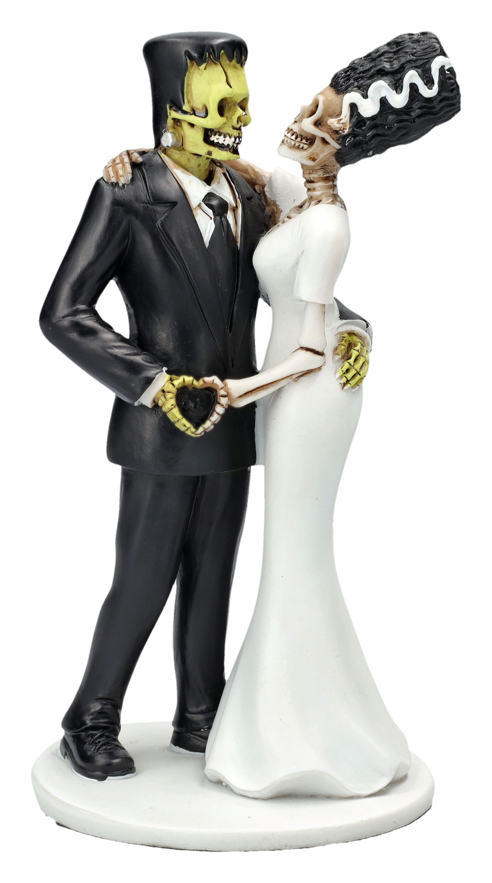 Figuren Shop GmbH Dekofigur Frankenstein Figur – Gothic Braut & Monster Statue Romantik 19 cm