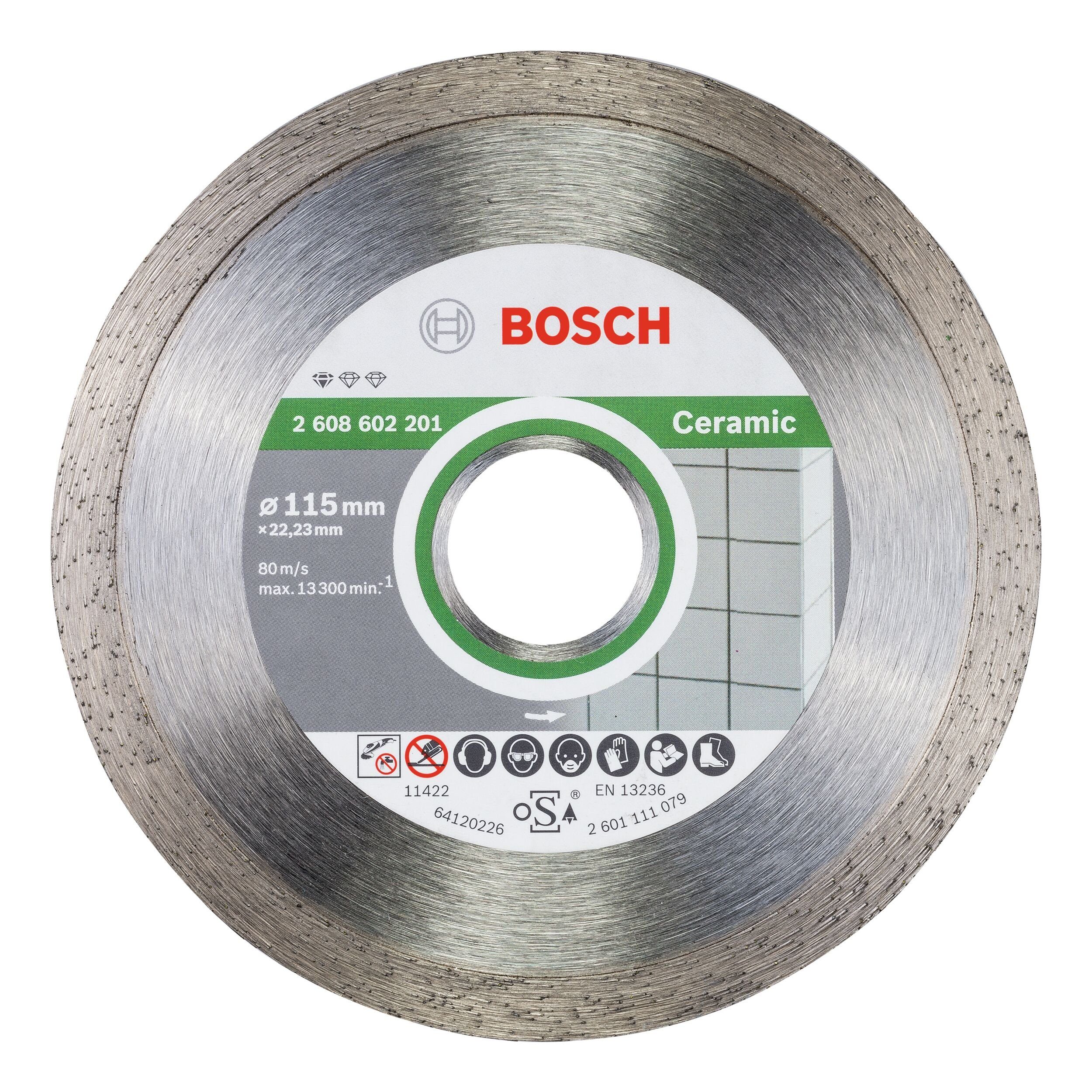 BOSCH Trennscheibe, Ø 115 mm, (10 Stück), Standard for Ceramic Diamanttrennscheibe - 115 x 22,23 x 1,6 x 7 mm