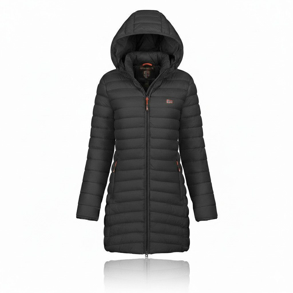 Geographical Norway Steppmantel Hochwertige Outdoorjacke ATIKA HOOD LONG (1-tlg) Outdoor Steppjacke Parka Lange Mit Kapuzenjacke Steppmantel
