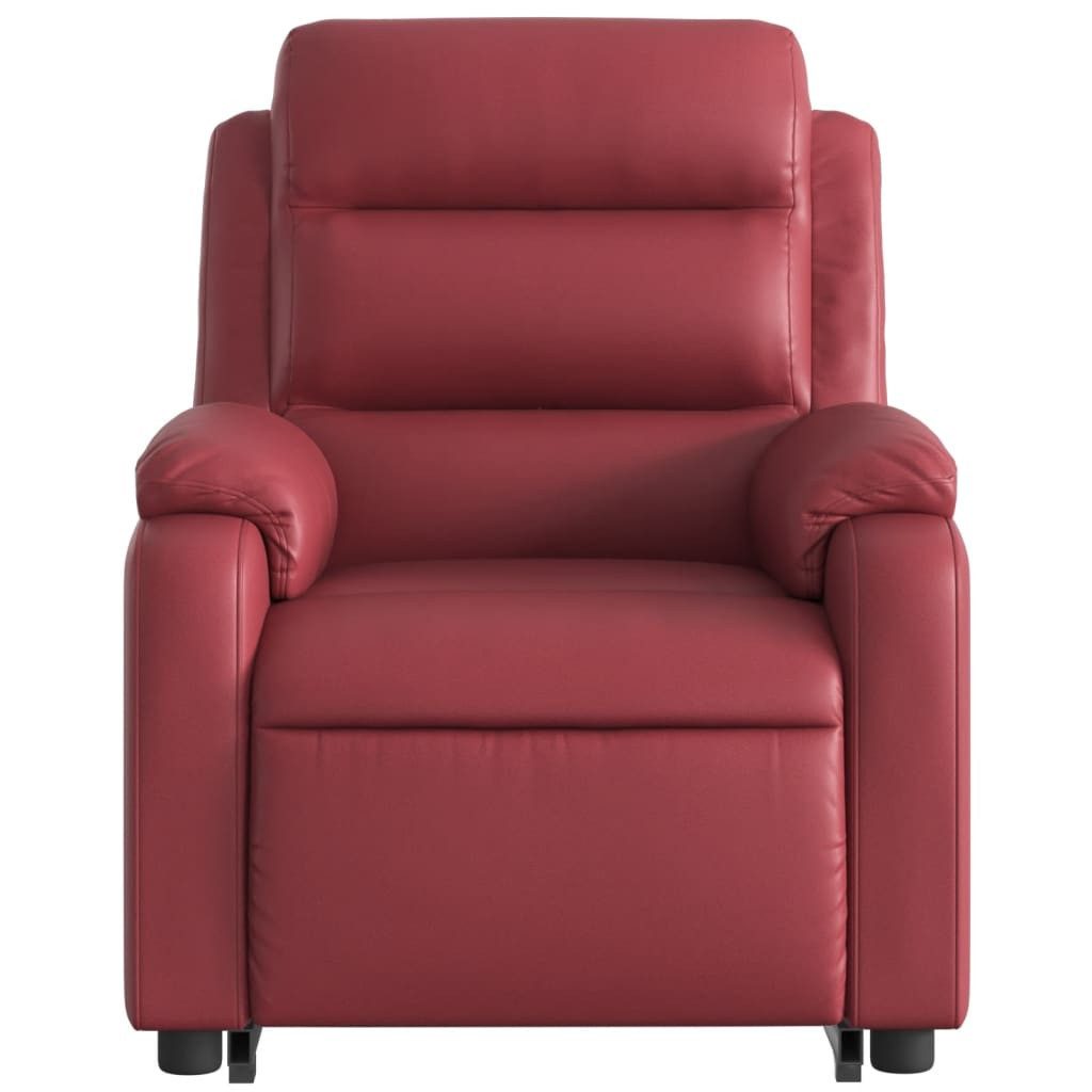 vidaXL Sessel Relaxsessel mit Aufstehhilfe Weinrot Kunstleder (1-St)