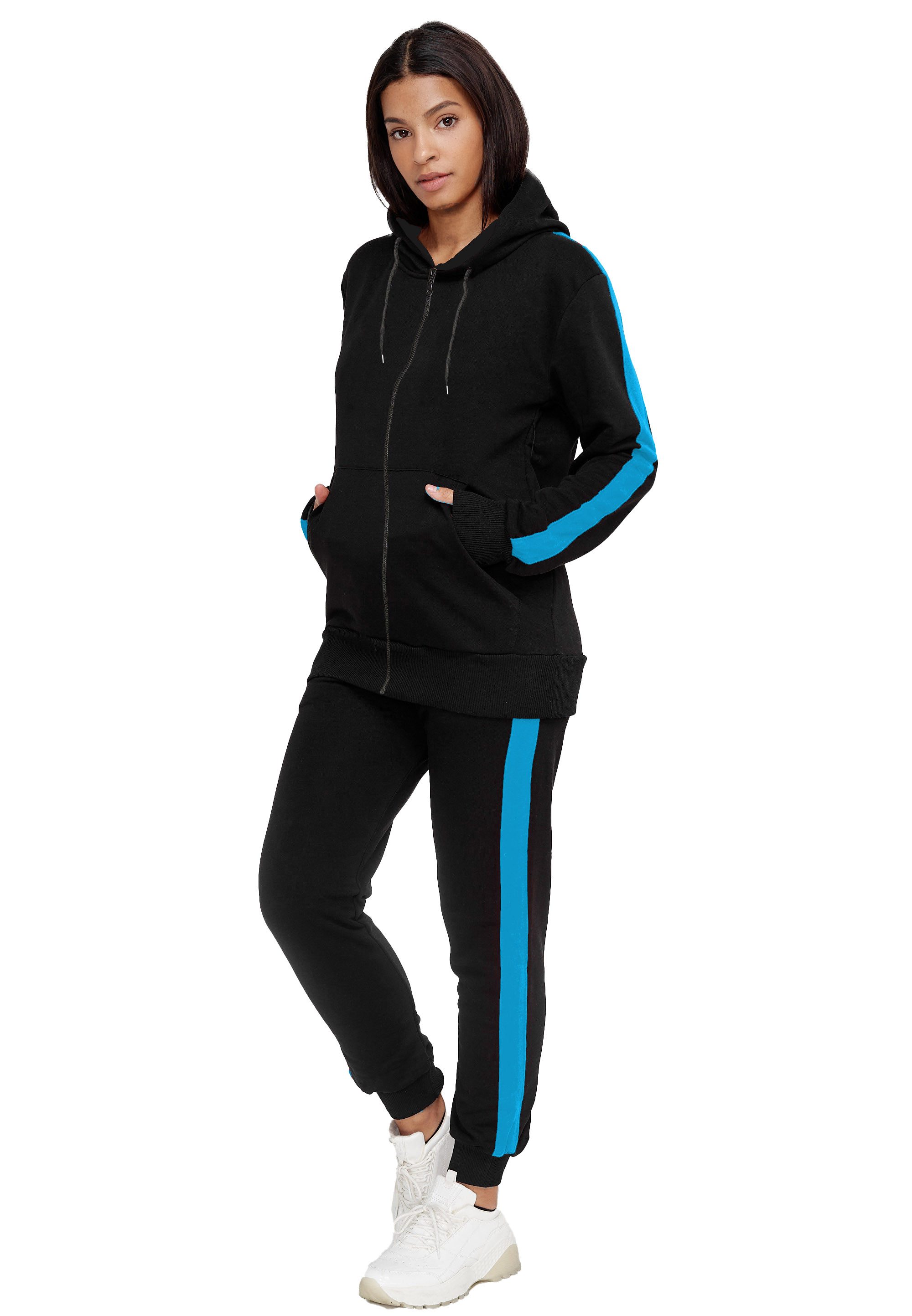 Jogginganzug Damen Freizeitanzug, Sportlich, mit Streifen 526