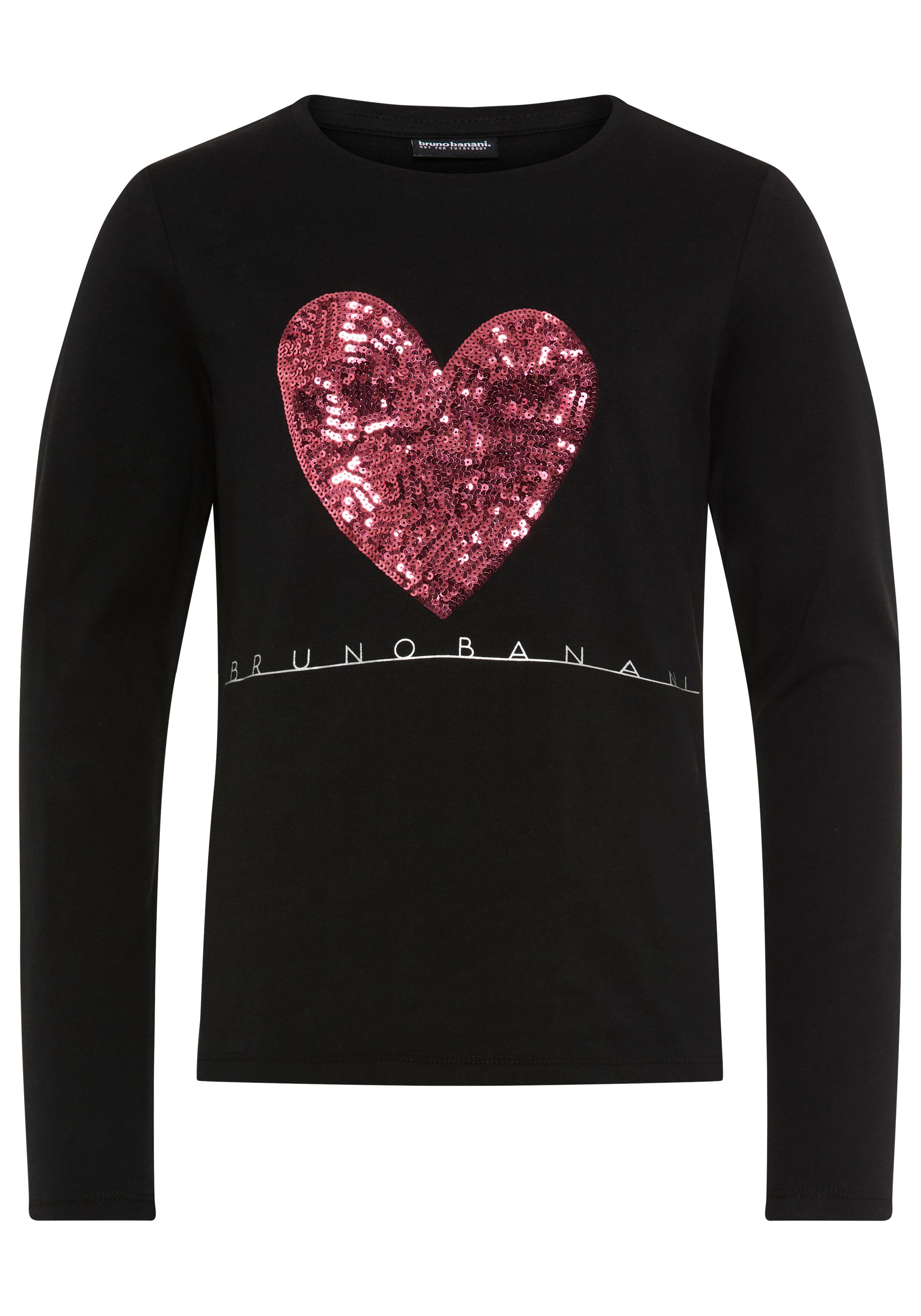 Langarmshirt WENDE-Pailletten - Glitzerherz