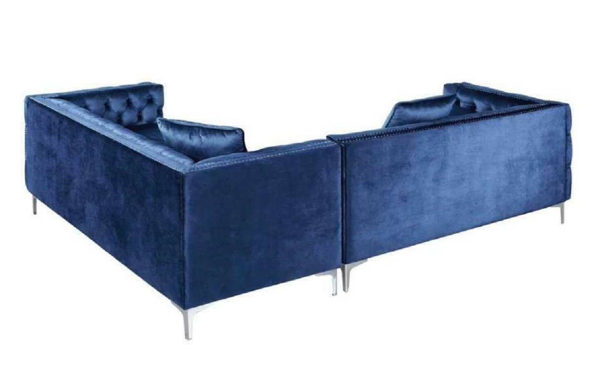Luxus Moderne Eckcouch Sofa Made Blaue Europe in Chesterfield Polster L-Form JVmoebel Ecksofa Neu,
