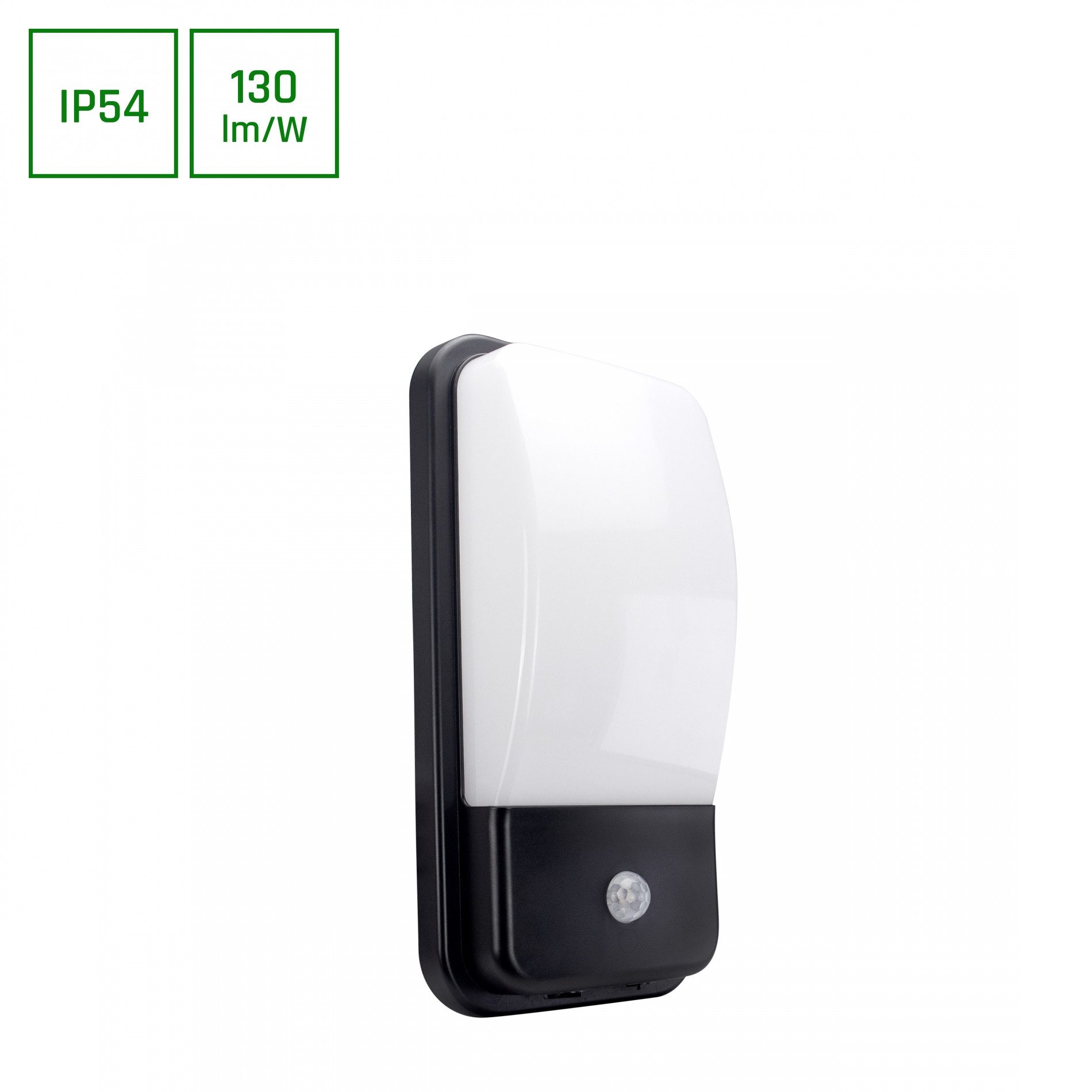 Spectrum LED Außen-Wandleuchte LED außenleuchte 20W 180° 2600lm schwarz IP54 mit sensor Neutral 4000K, Leuchtmittel fest integriert, Neutralweiß, Bewegungssensor, Beleuchtungszeit & Dämmerungssensor einstellbar, IP54