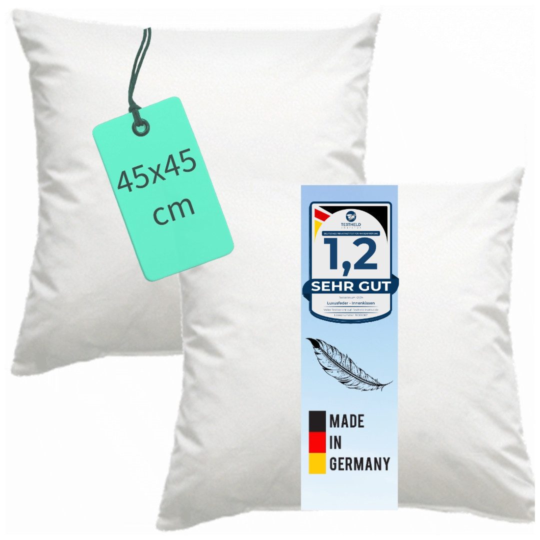 Luxusfeder Kissenfüllung 2er Set Federkissen 45x45 günstig online kaufen