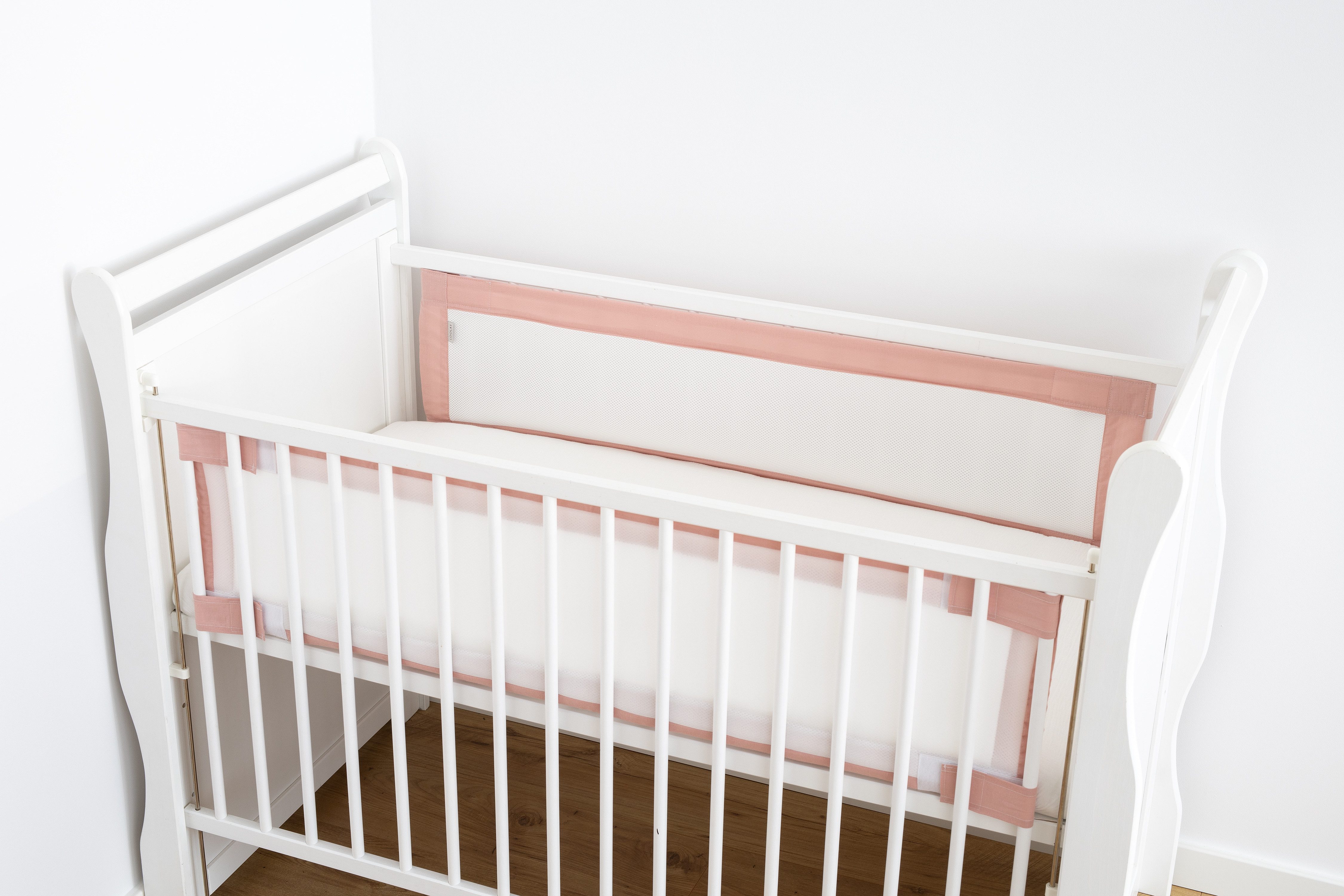 Loolay Babybett Bettumrandung Mesh atmungsaktiv 120x60/140x70 cm für Gitterbett, 2-tlg. Set 5 mm Netzstoff Schutz Klettverschluss europäische Stoffe