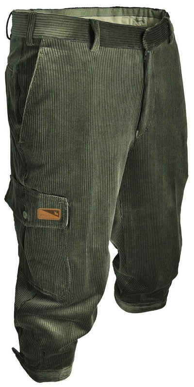 La Chasse® Cordhose Cord-Kniebundhose Herren Oliv/grün Knickerbocker mit Beintasche NEU