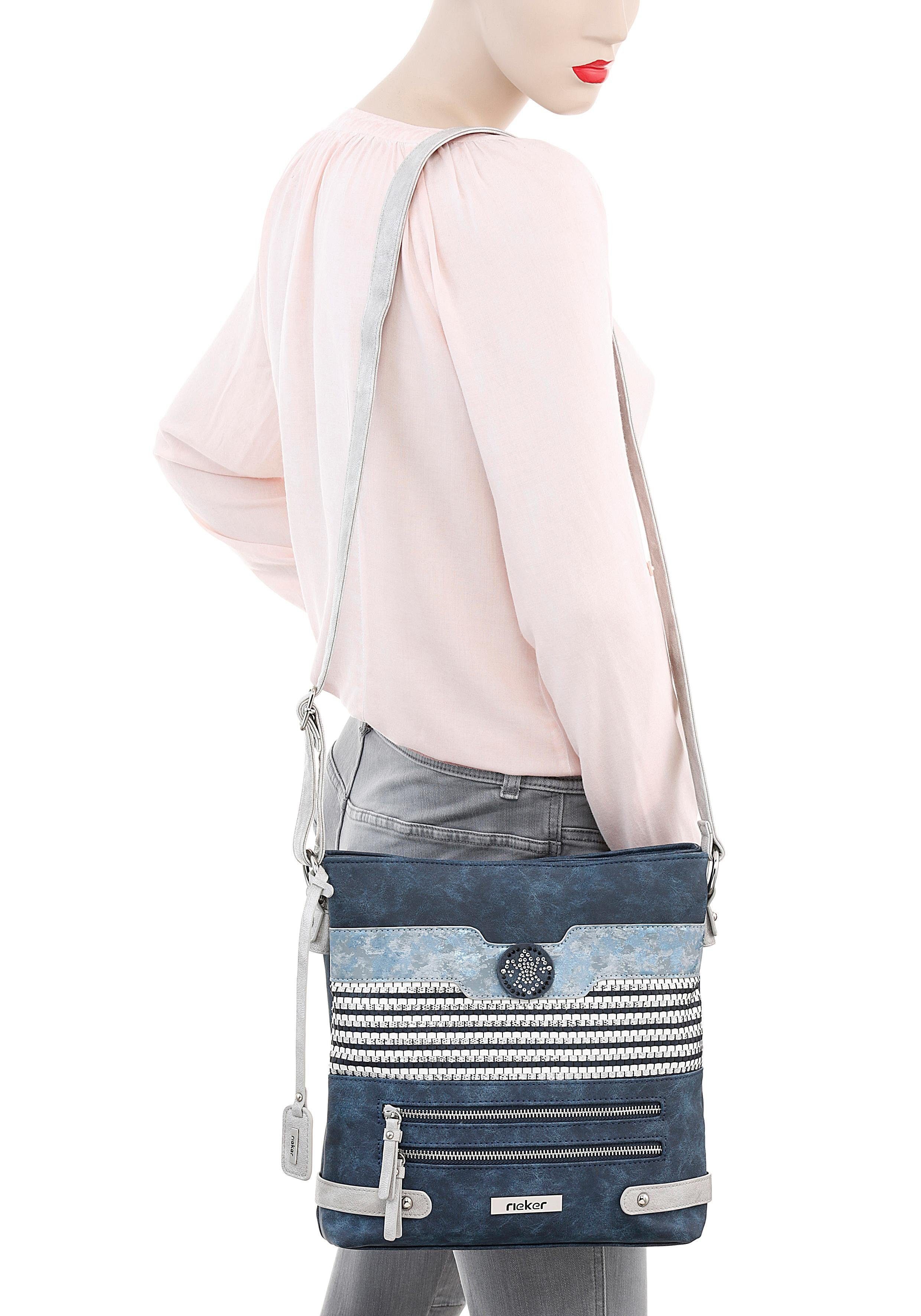 Rieker Umhängetasche, Schultertasche, Damen-Tasche mit praktischem Reißverschluss-Rückfach