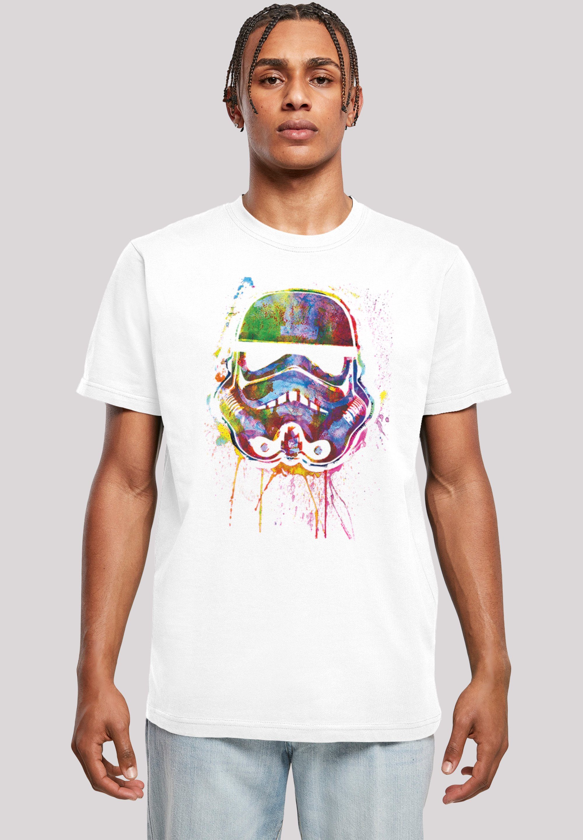 T-Shirt weiß Merch,Regular-Fit,Basic,Bedruckt Stormtrooper F4NT4STIC Star Wars Herren,Premium