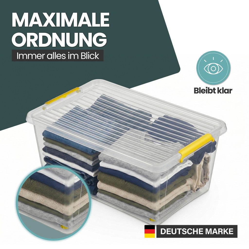 Kreher Aufbewahrungsbox Simple Store, in Transparent, rollbar, BPA-frei Set/Größe wählbar) (1 St)