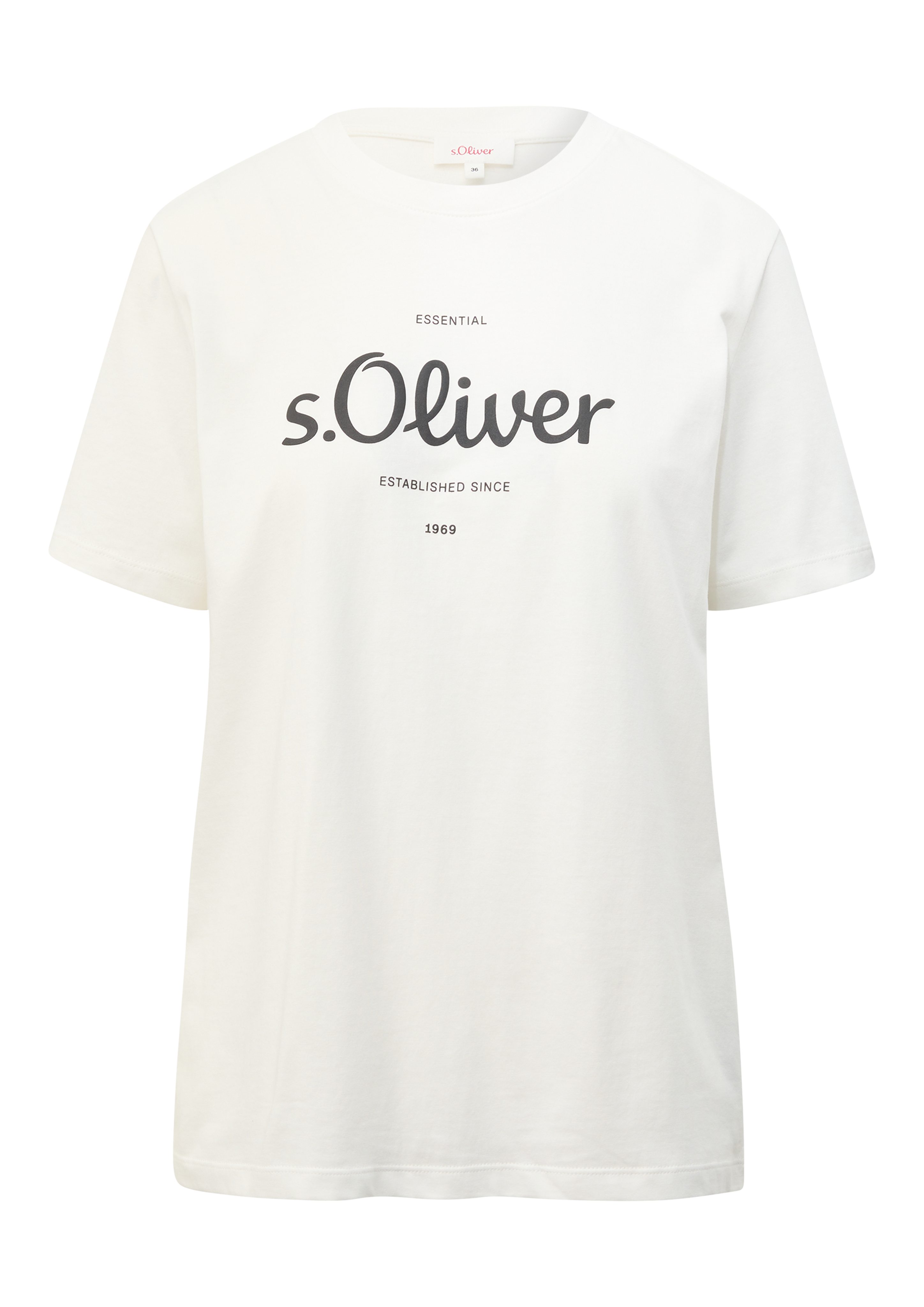 T-Shirt white vorne Logodruck mit s.Oliver